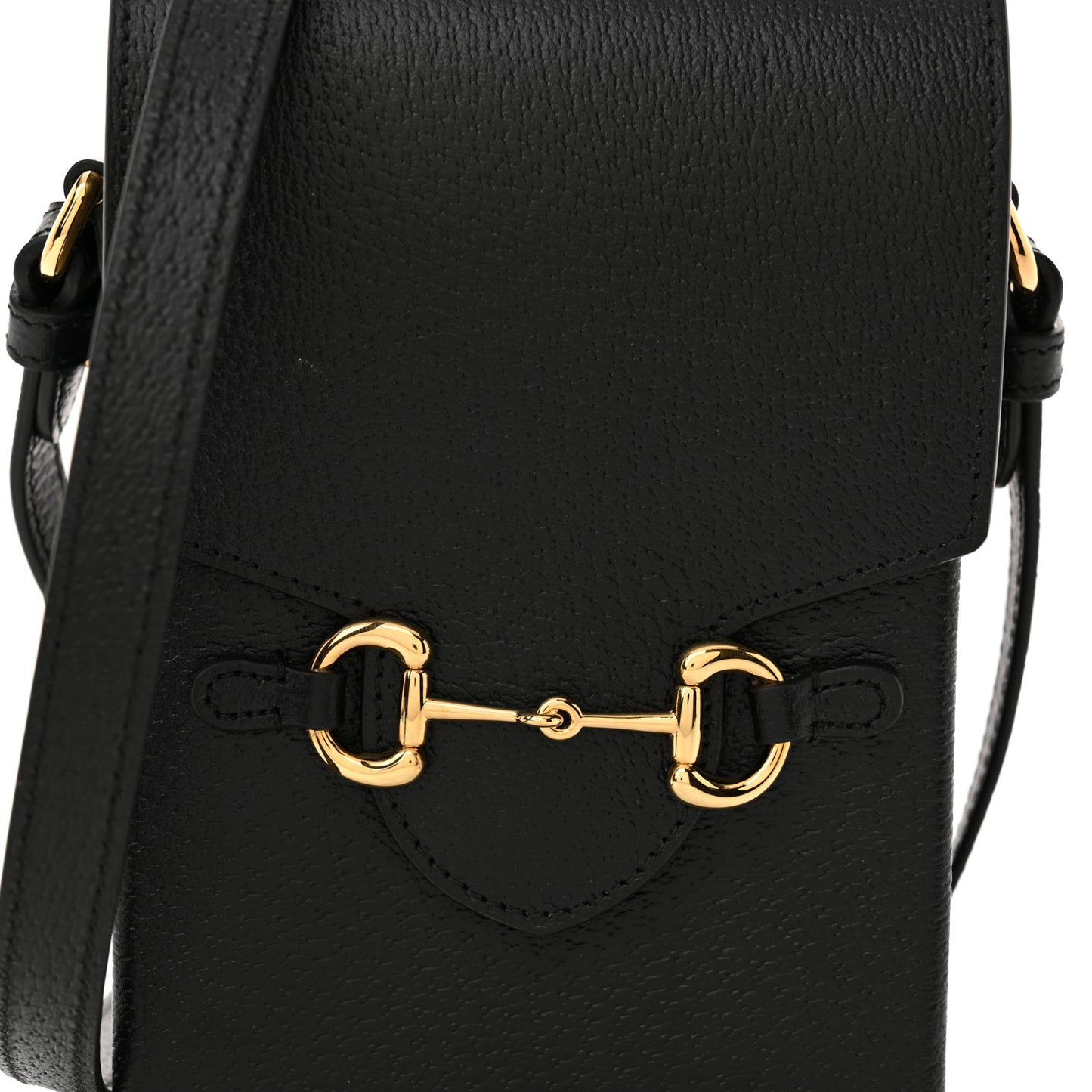 Boarded Plutone Calfskin Mini Horsebit 1955 Crossbody Bag Black