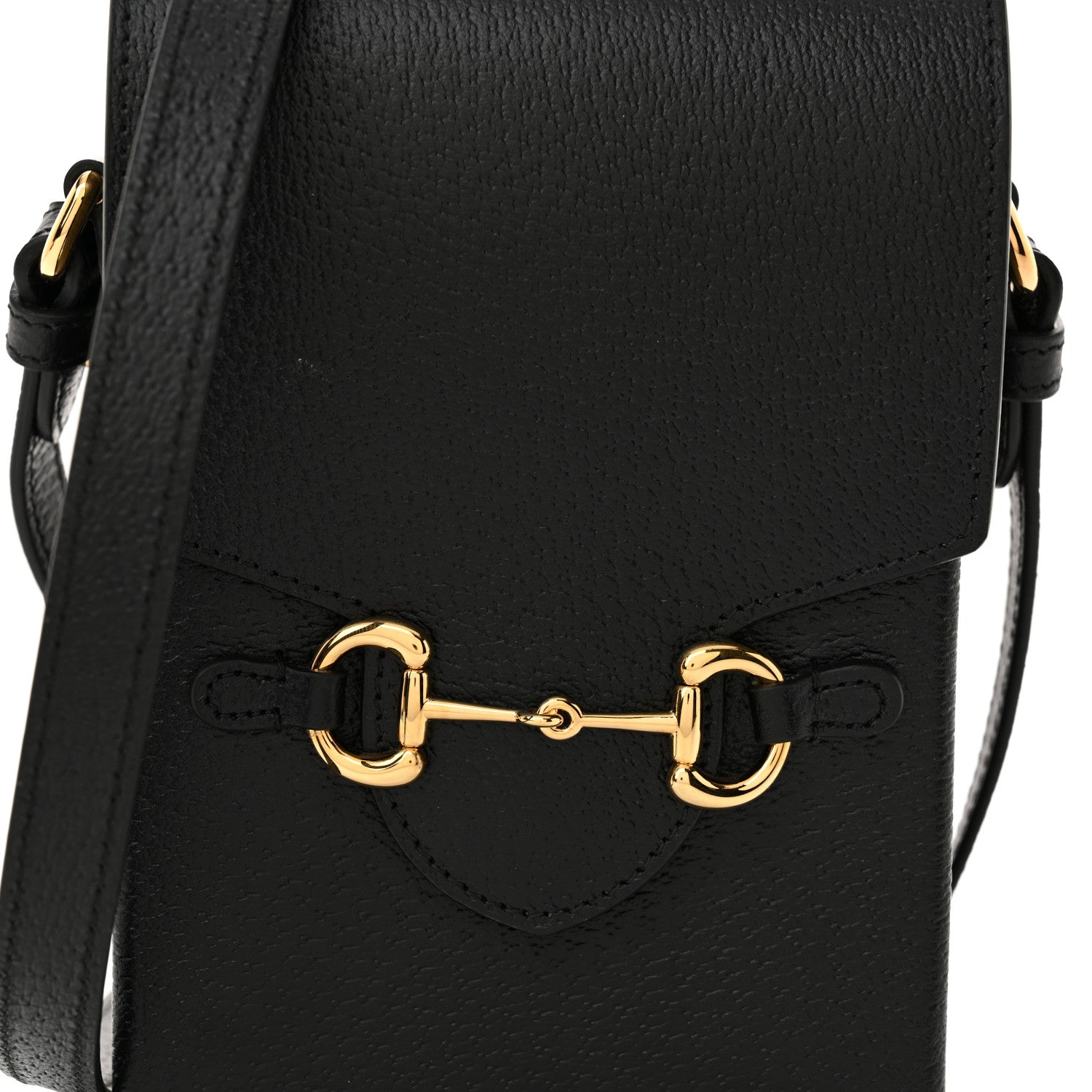 Gucci Boarded Plutone Calfskin Mini Horsebit 1955 Crossbody Bag Black 8 of 11