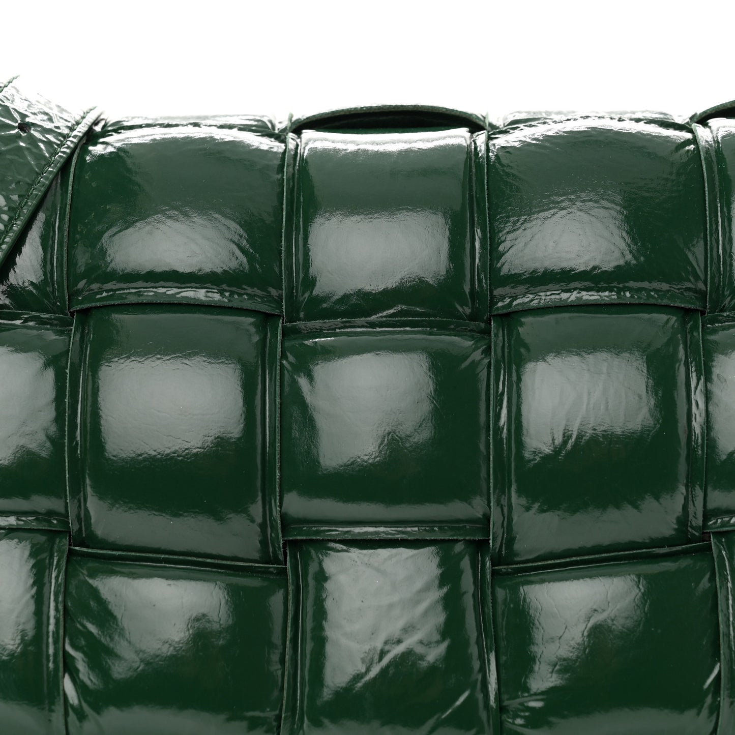Textured Deerskin Maxi Intrecciato Padded Cassette Crossbody Bag Raintree