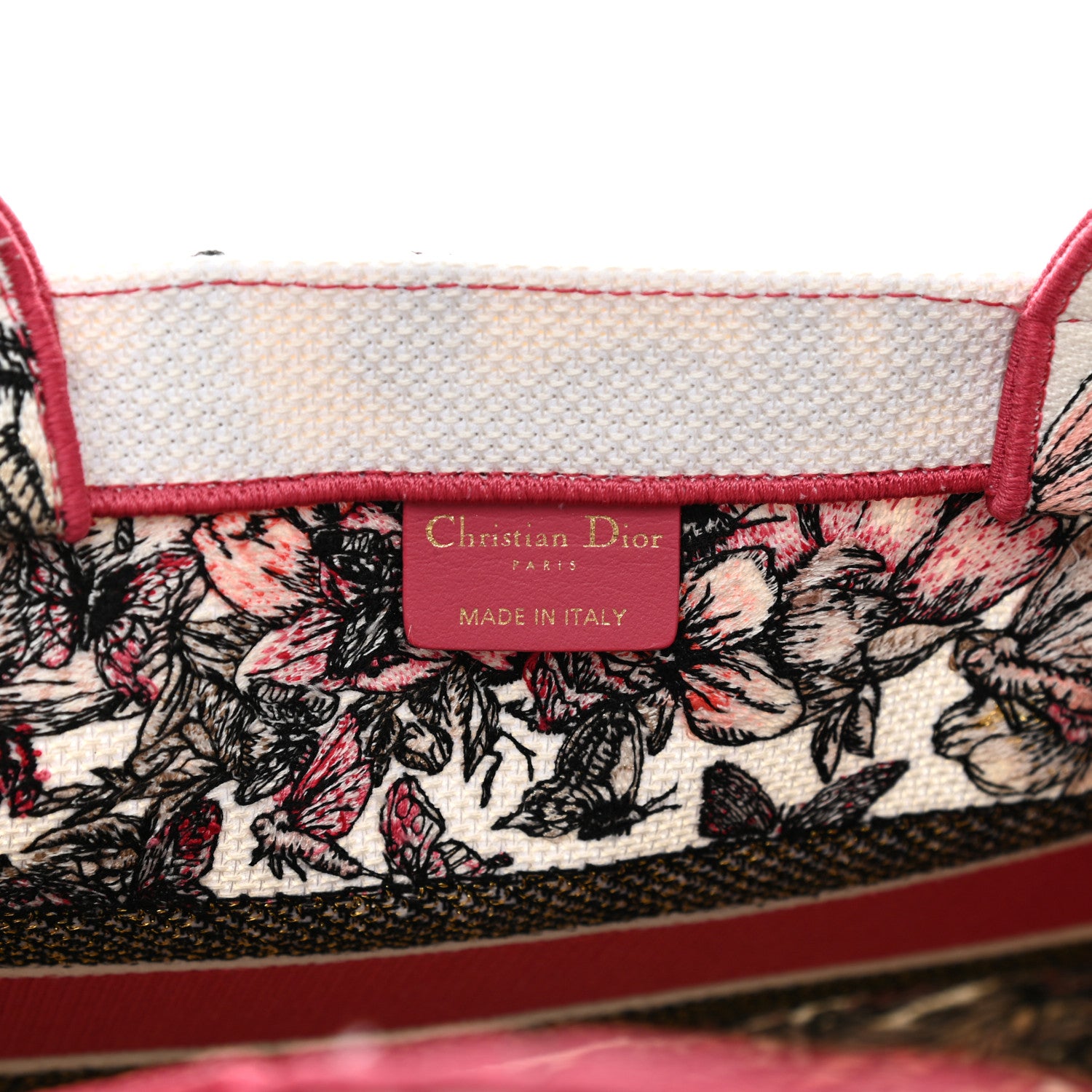 Christian Dior Canvas Embroidered Medium Butterfly Print Book Tote Multicolor 6 of 9