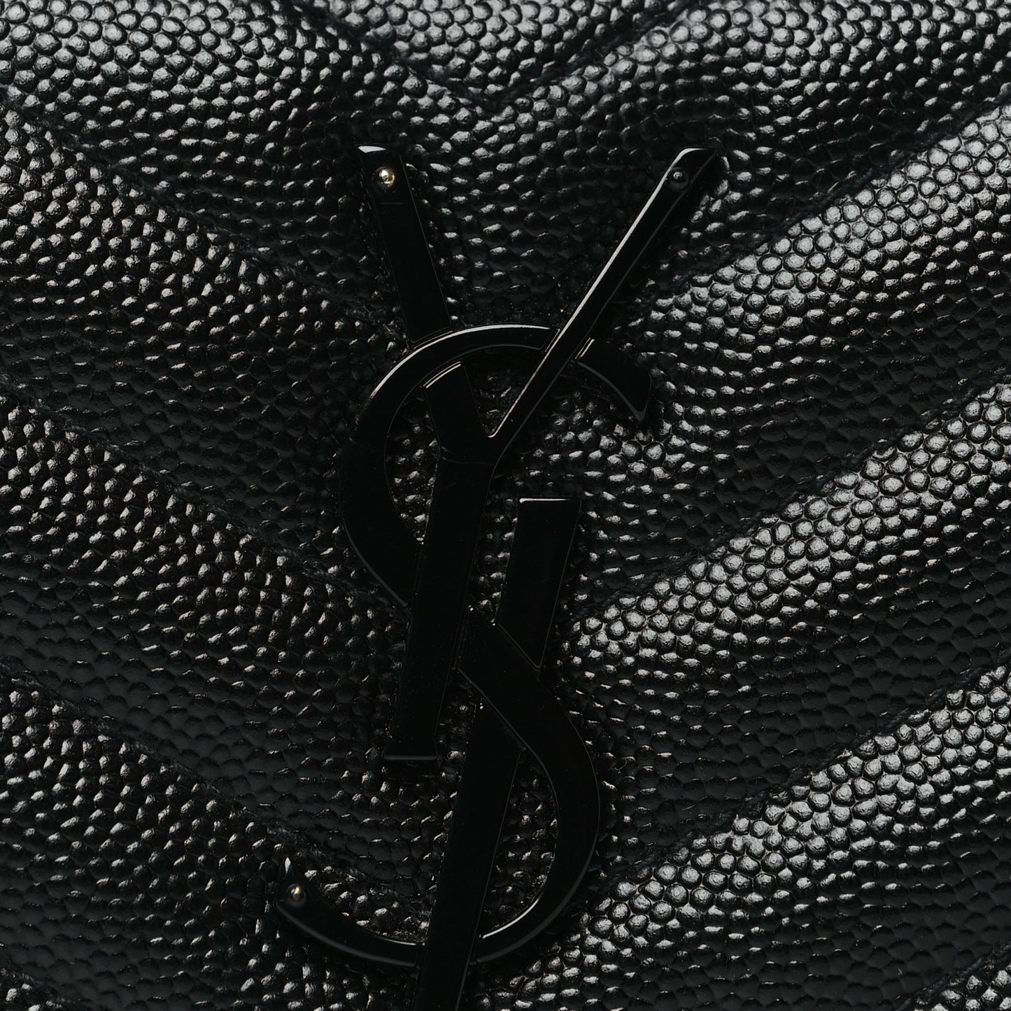 Grain De Poudre Matelasse Chevron Monogram Monochrome Zip Around Wallet Black