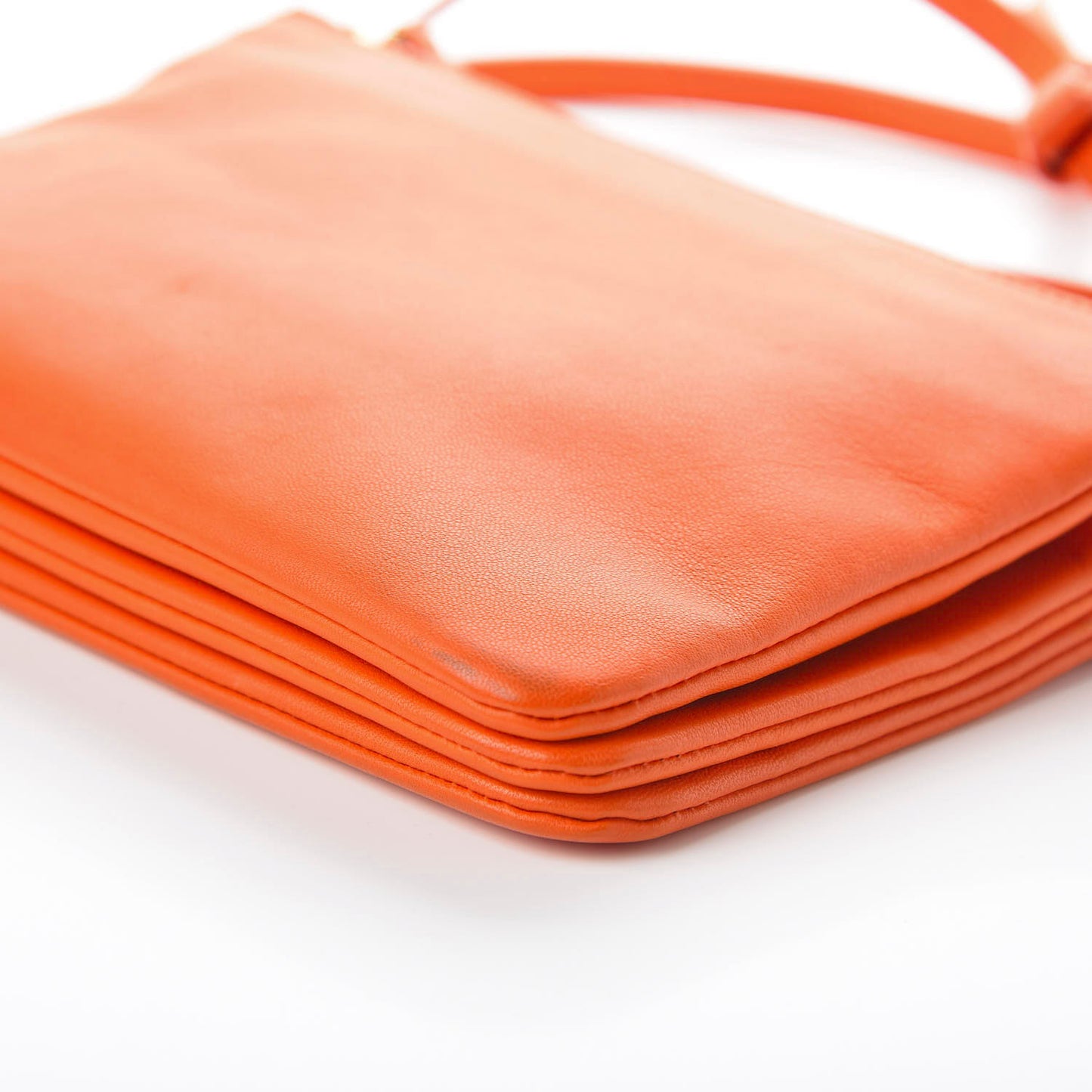 Lambskin Small Trio Crossbody Bag Bright Orange