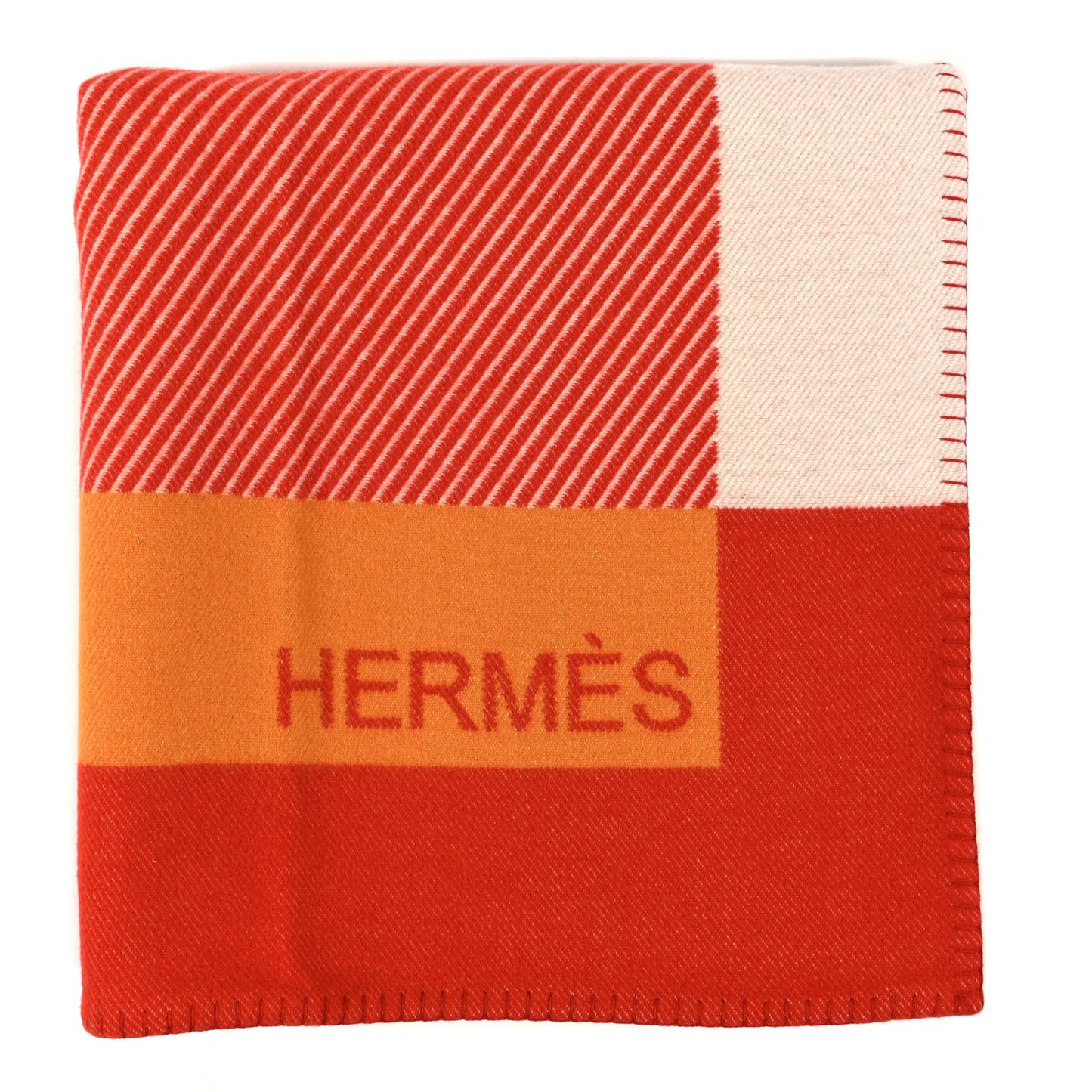 Wool Cashmere H Riviera Blanket Terracotta