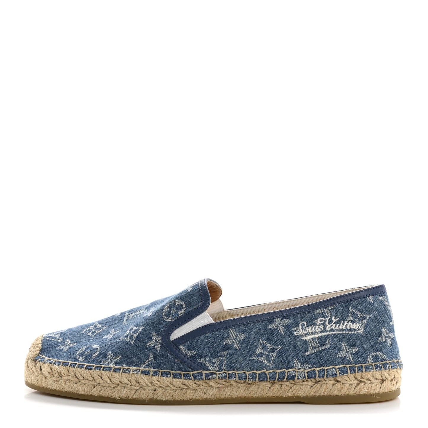 Monogram Denim Mens Bidart Espadrilles 9.5 Blue