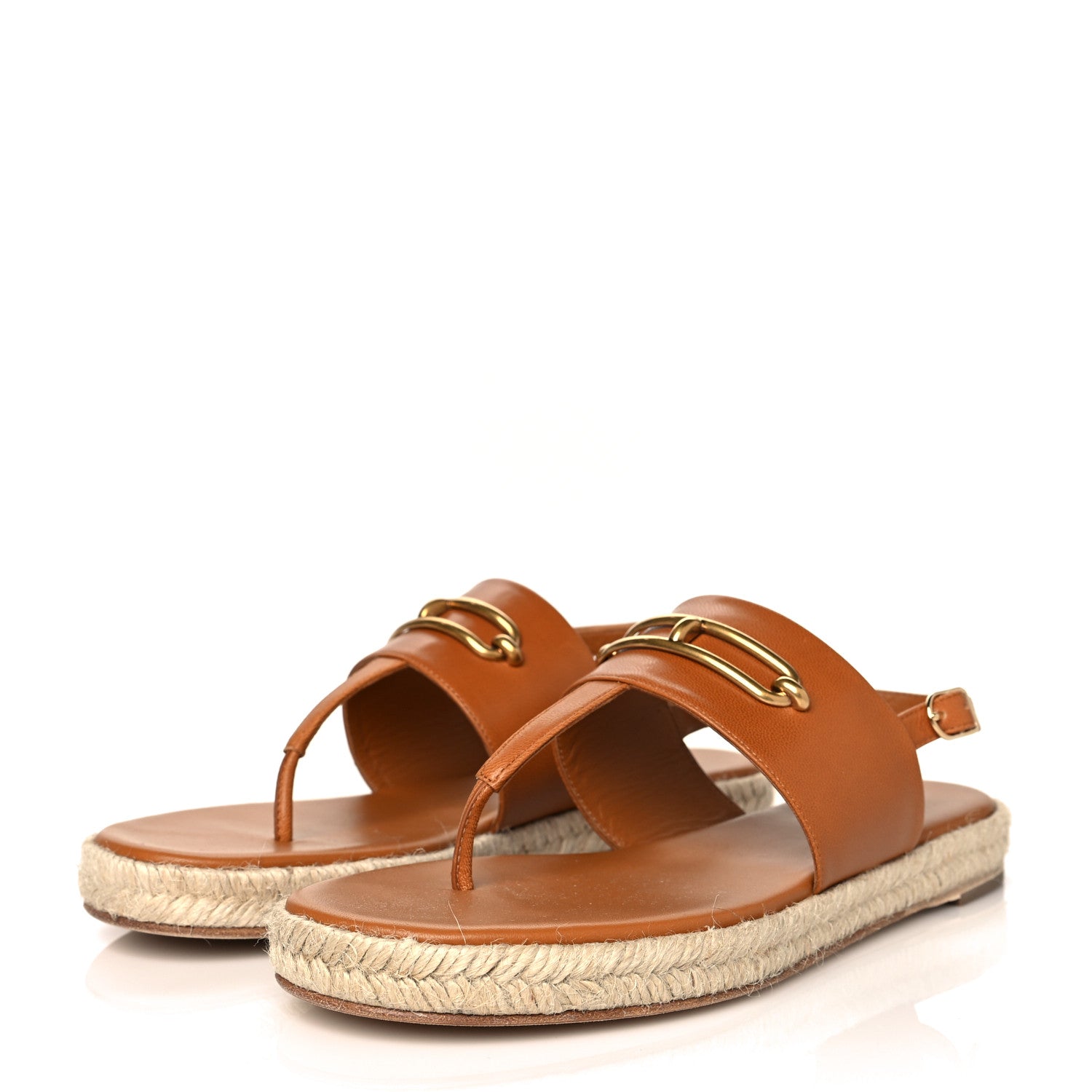 Hermes Goatskin Eloise Espadrille Sandals 37 Beige Doré 3 of 9