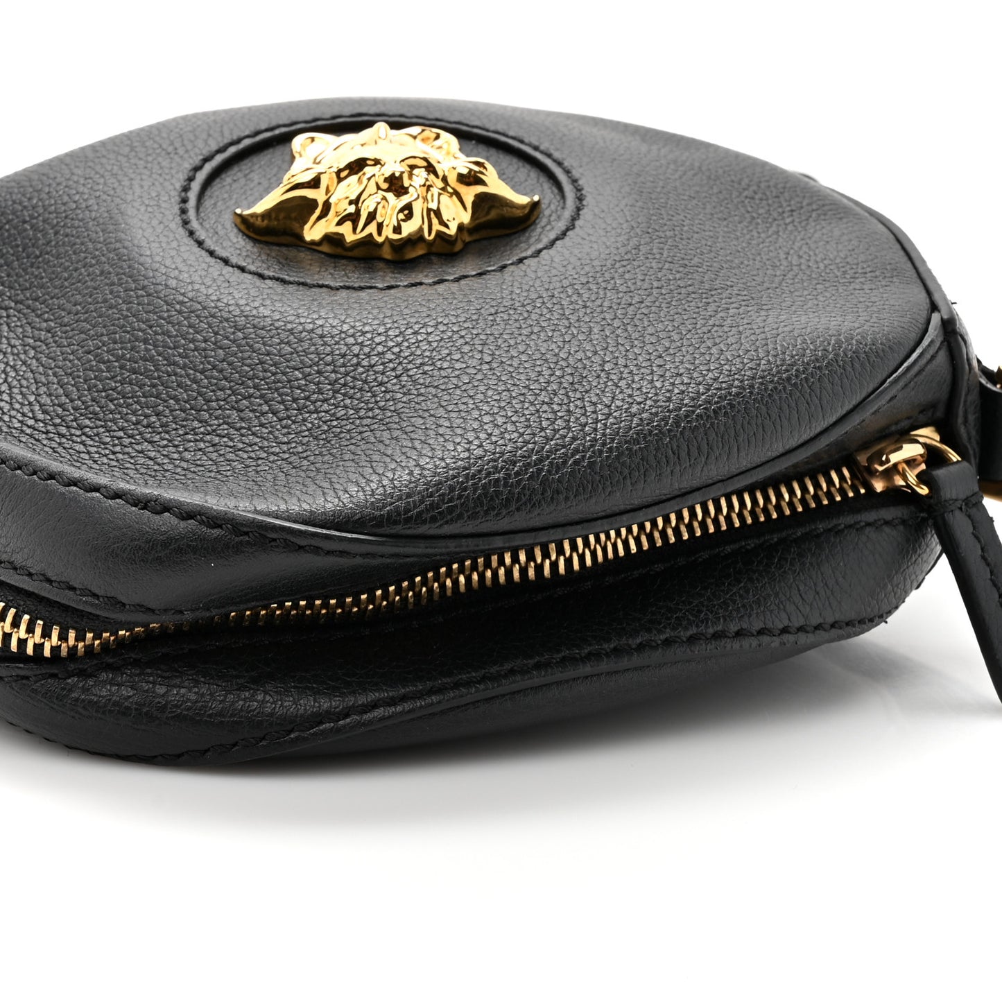 Calfskin La Medusa Round Camera Bag Black
