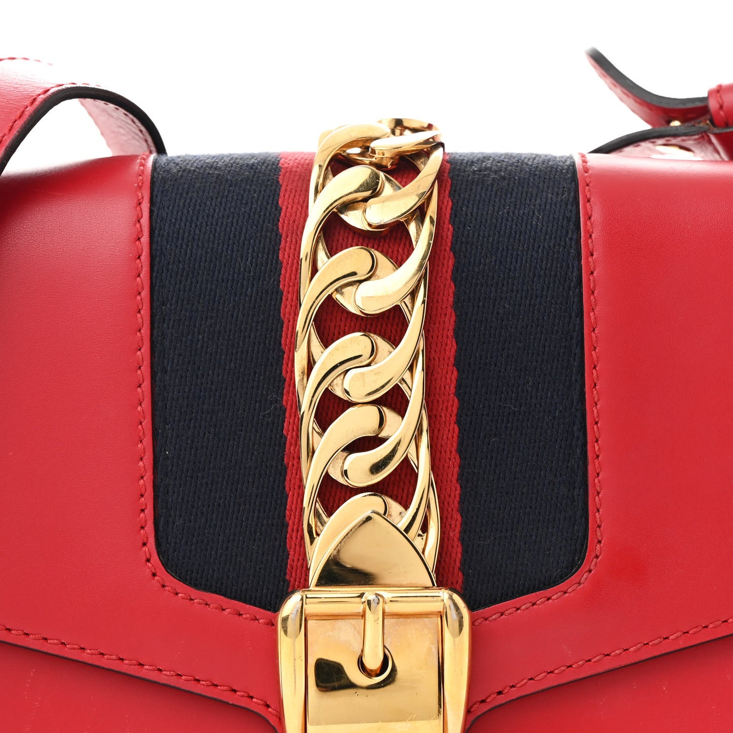 Calfskin Small Sylvie Shoulder Bag Hibiscus Red