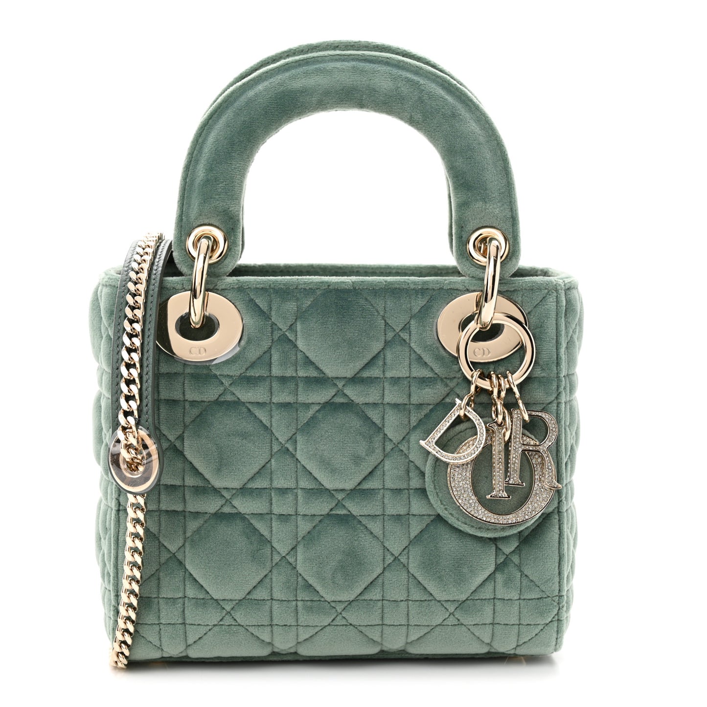 Velvet Mini Lady Dior Green