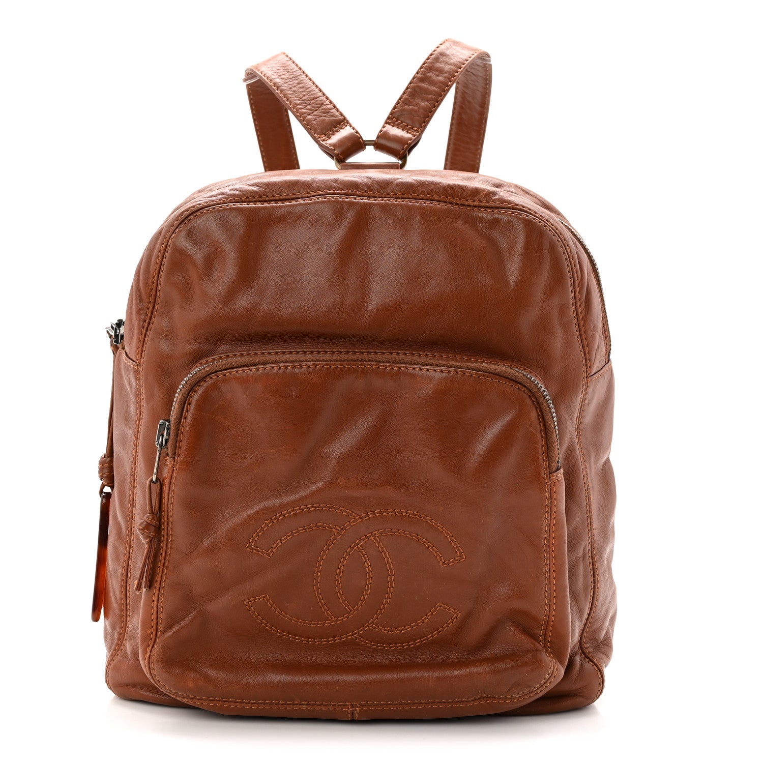 c&c leather backpack Chanel Lambskin CC Stitched Backpack Tan 1866474 – FASHIONPHILE