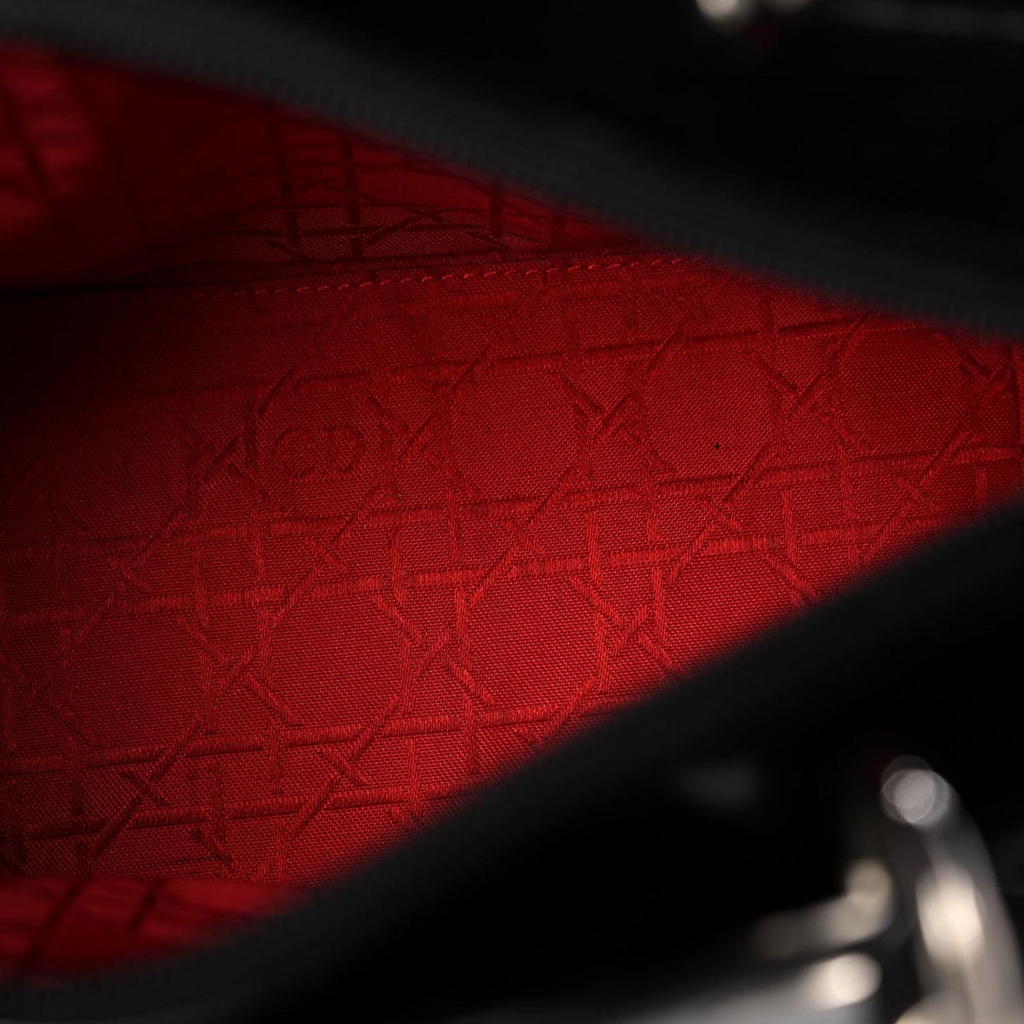 Glazed Calfskin Medium Lady Dior Black