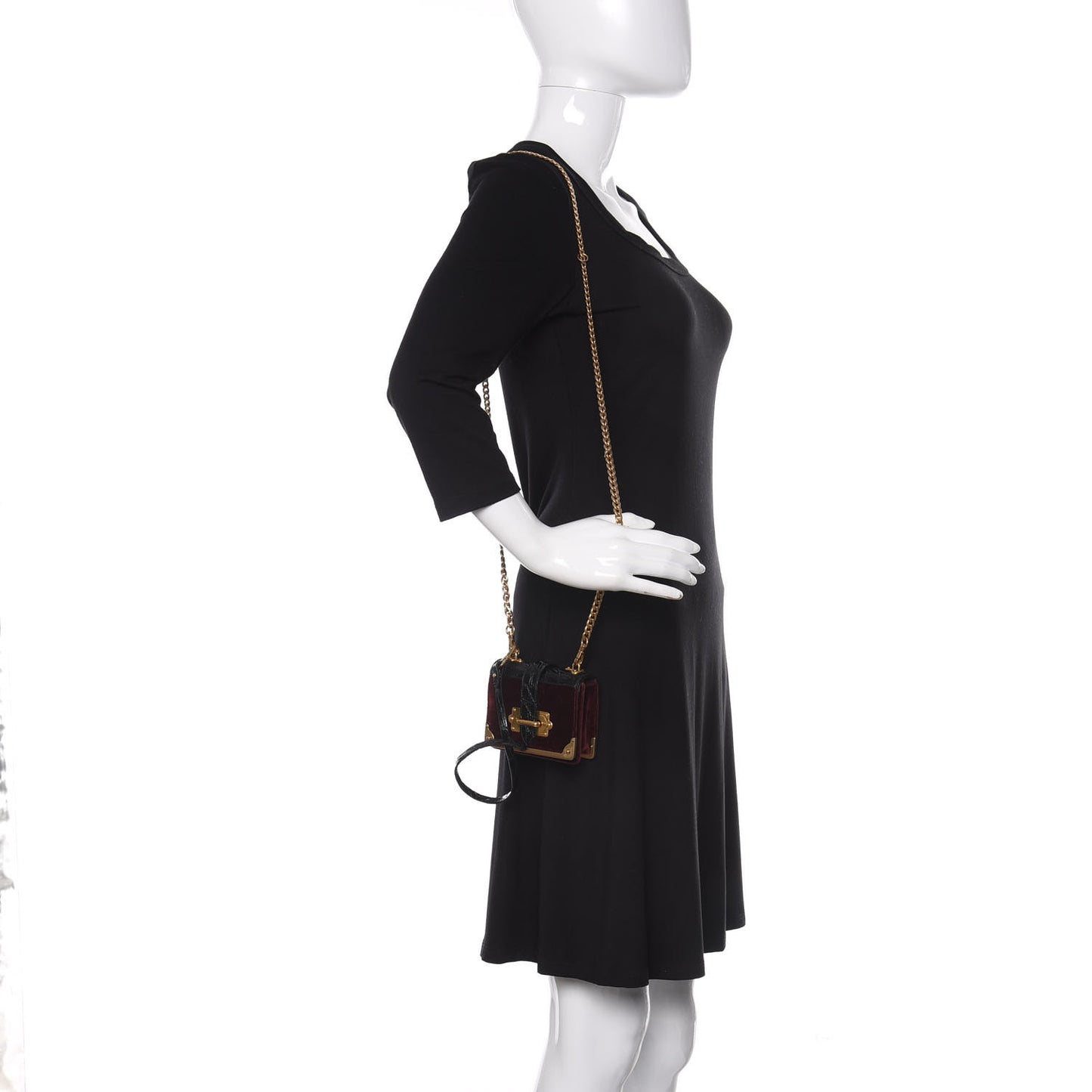 Velvet Crocodile Micro Cahier Bag Ribes Black