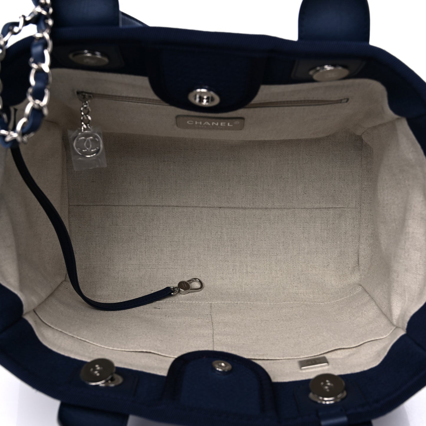 Mixed Fibers Small Deauville Tote Navy Blue