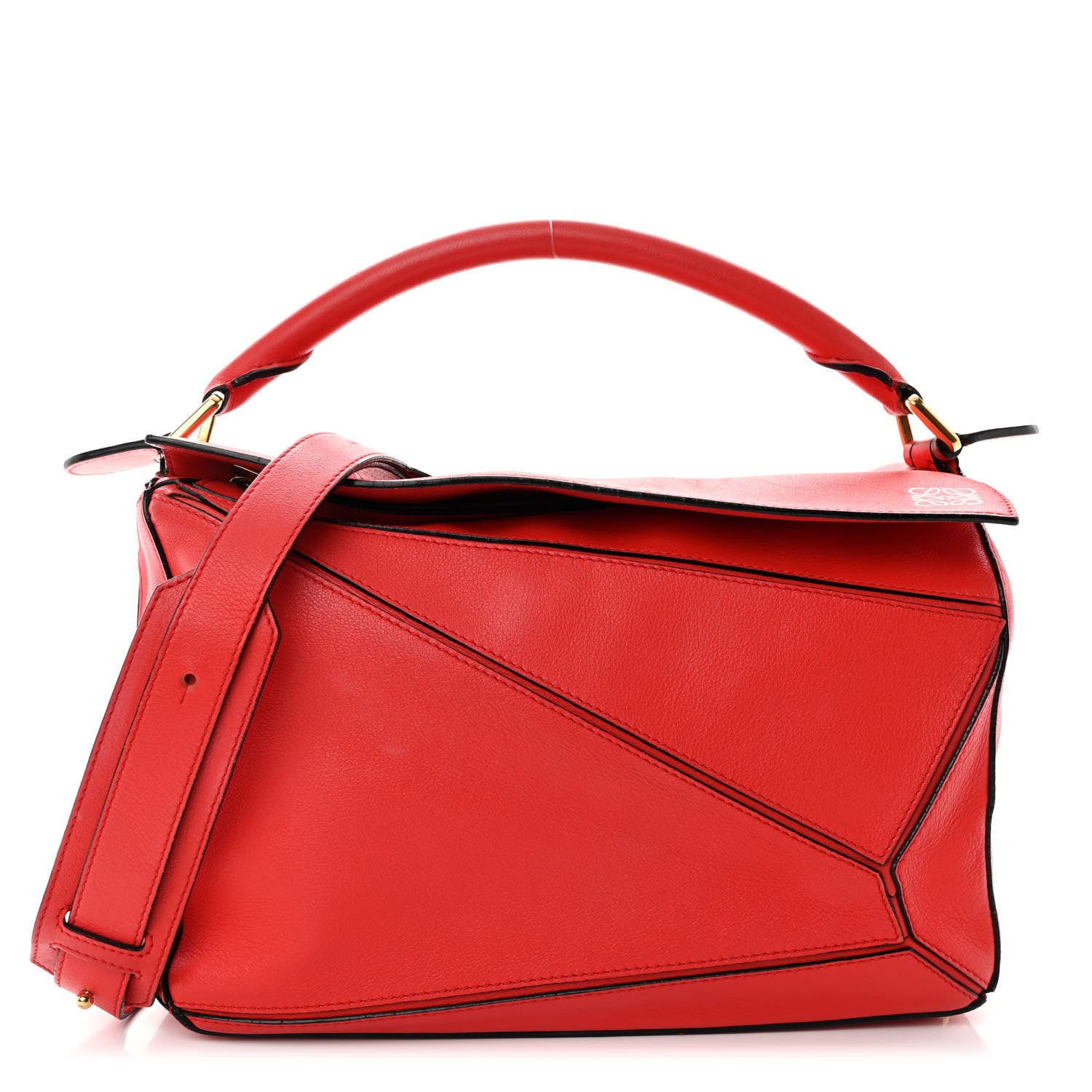 Loewe Calfskin Medium Puzzle Bag Scarlet 1 of 14