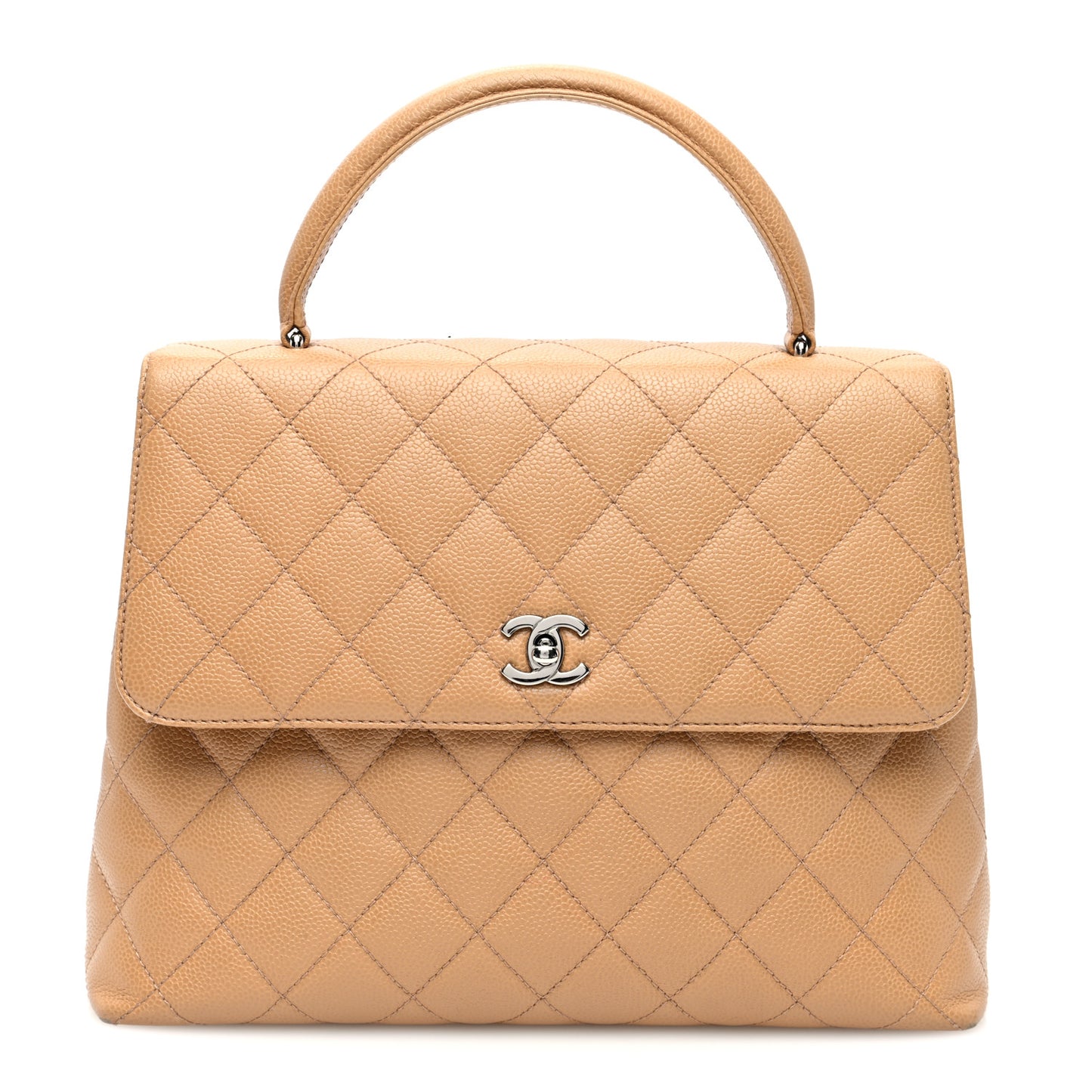 Caviar Quilted Jumbo Kelly Flap Beige