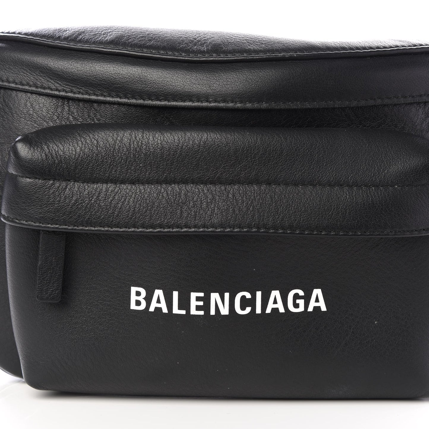 Smooth Calfskin Logo Large Everyday Beltpack Black White