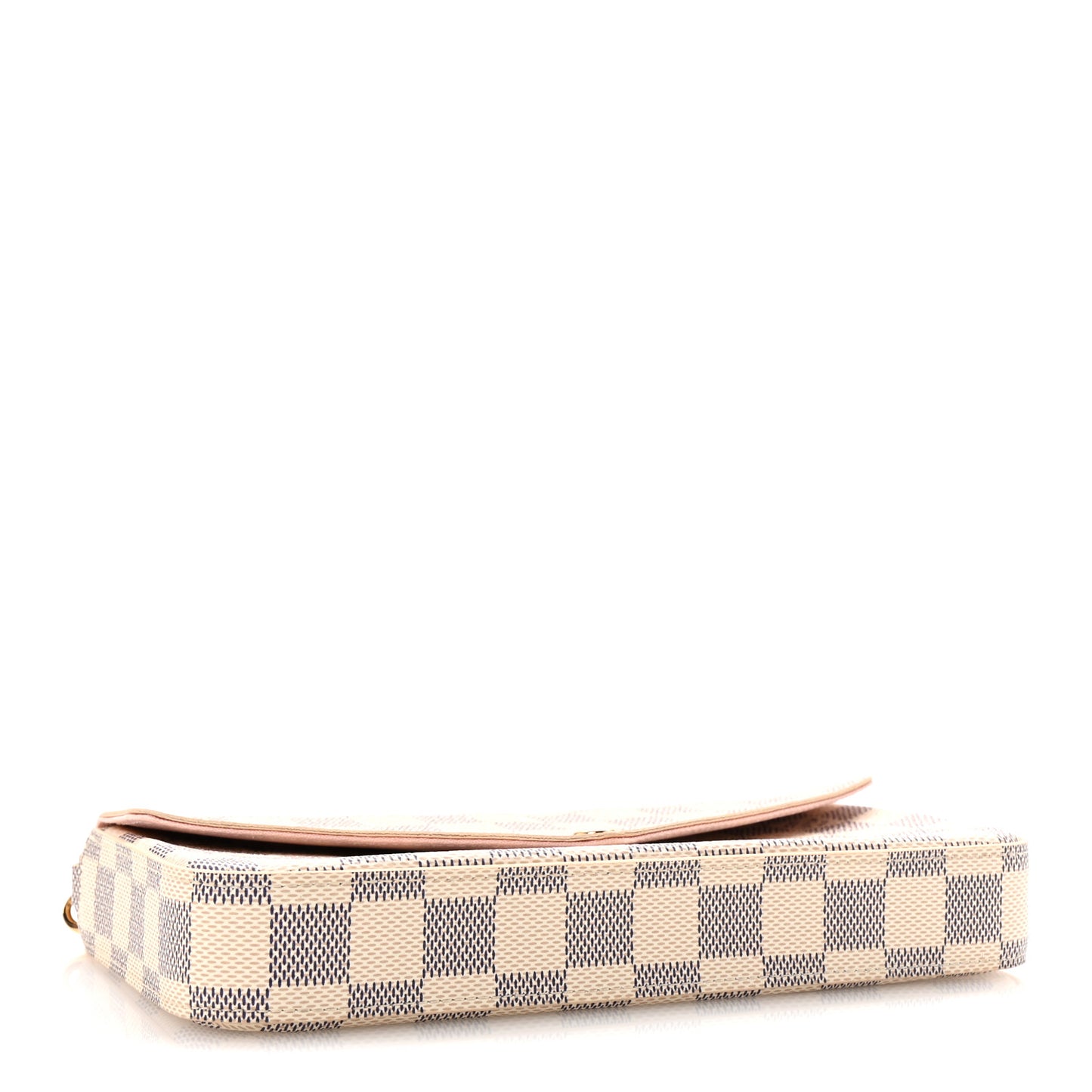 Damier Azur Pochette Felicie Chain Wallet Rose Ballerine