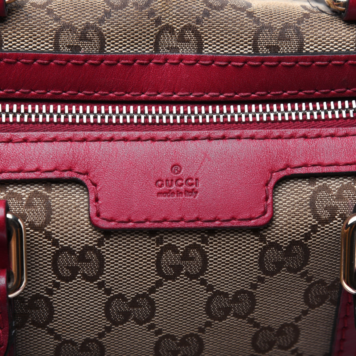 Gucci Monogram Medium Joy Boston Hibiscus Red 20 of 39