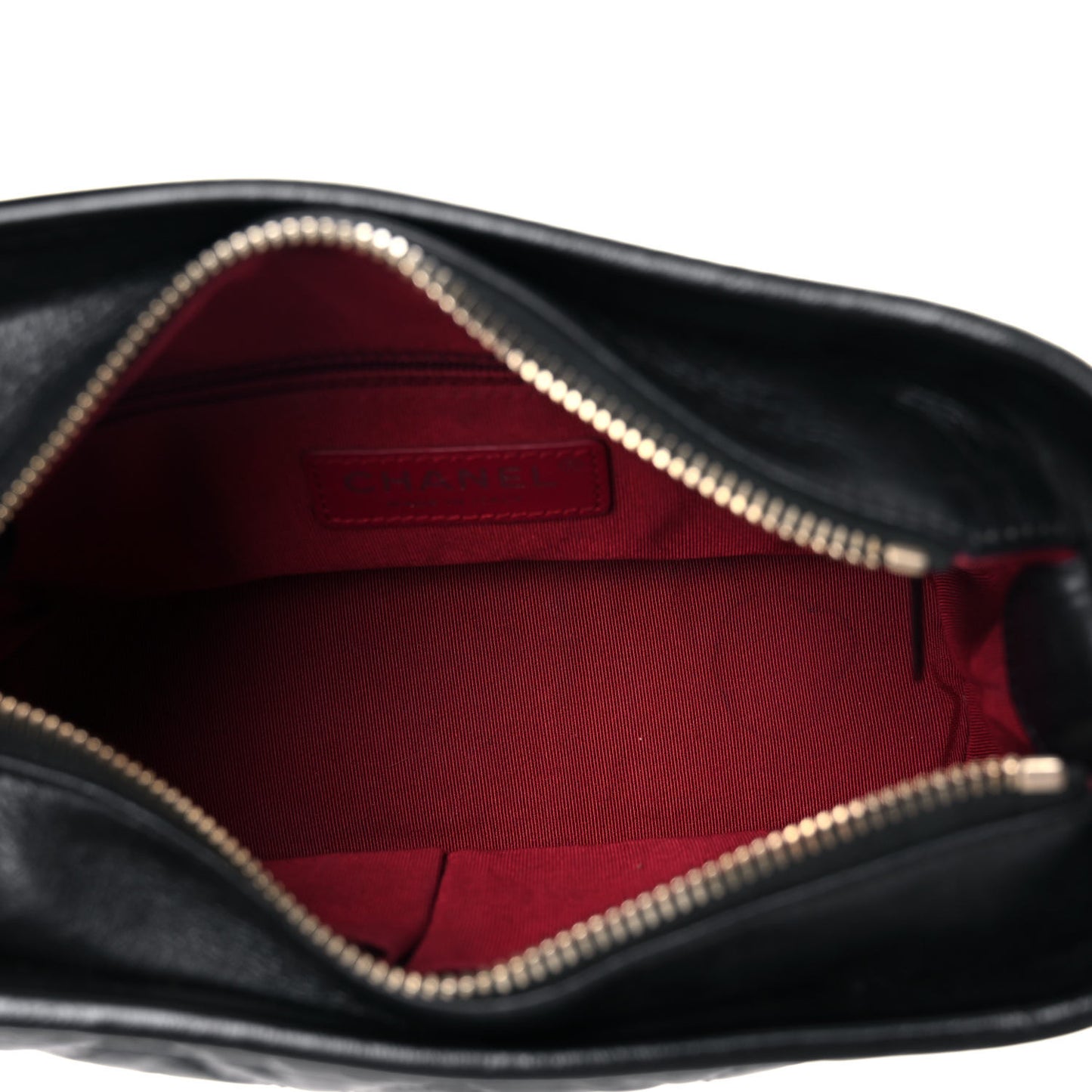 Aged Calfskin Quilted Small Gabrielle Hobo Black