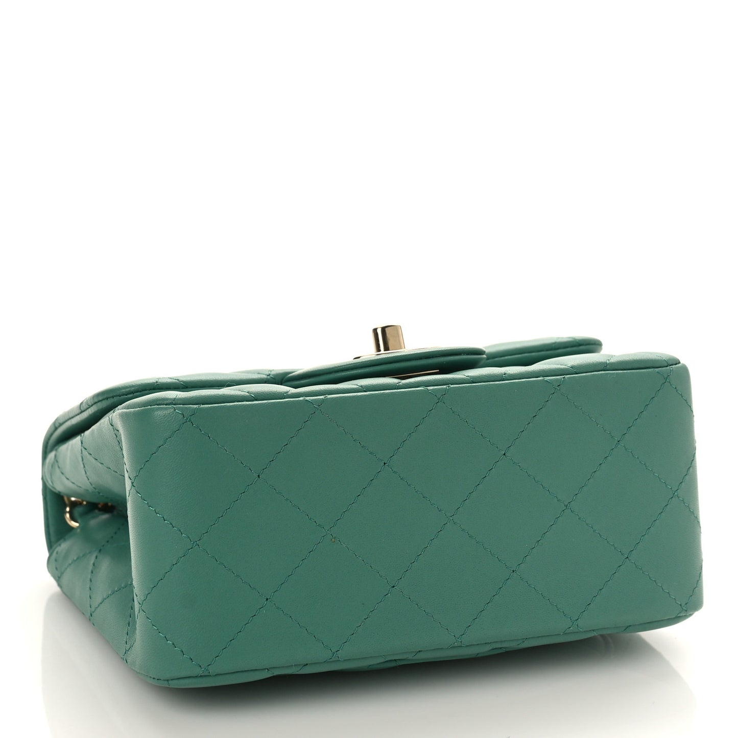 Lambskin Quilted Mini Square Flap Green