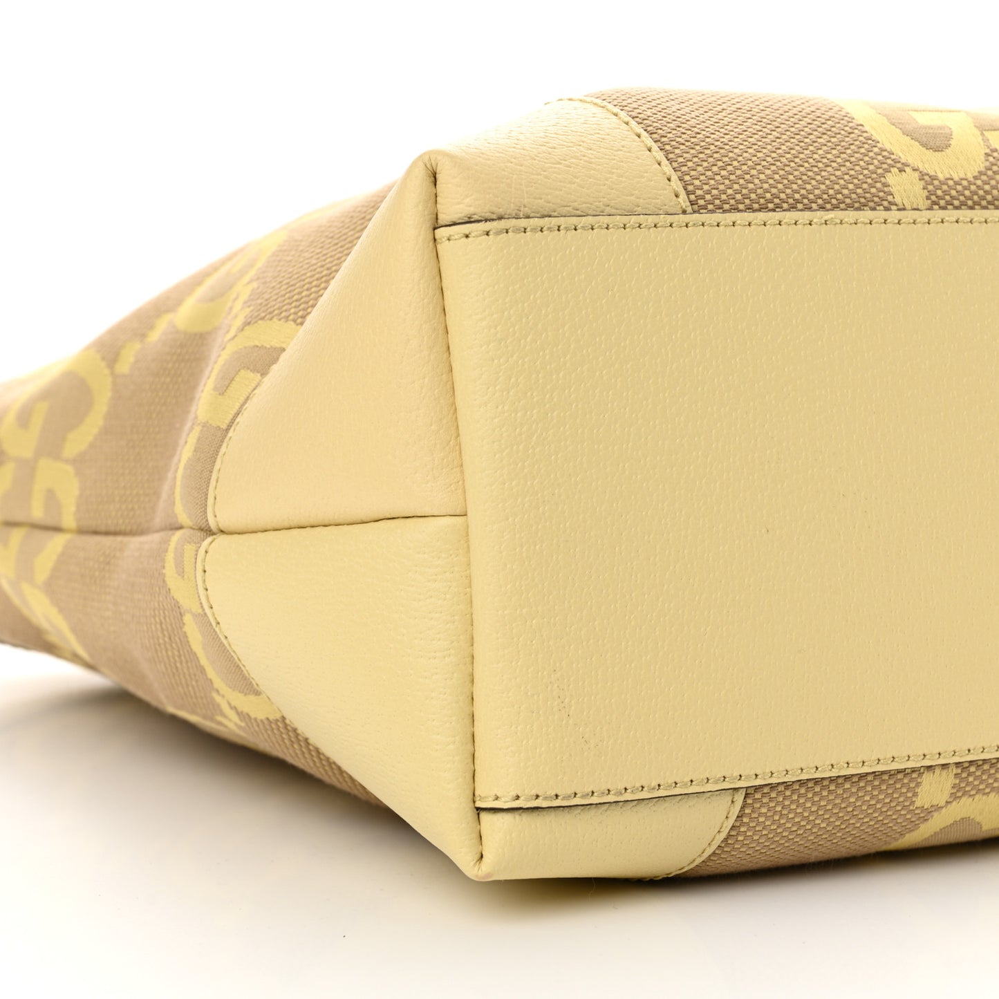 Monogram Jumbo GG Textured Dollar Calfskin Medium Ophidia Shopping Tote Beige Banana