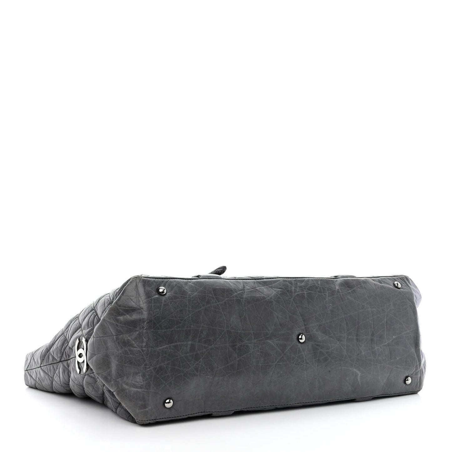 Aged Calfskin Vintage Ligne XL Lady Braid Tote Grey