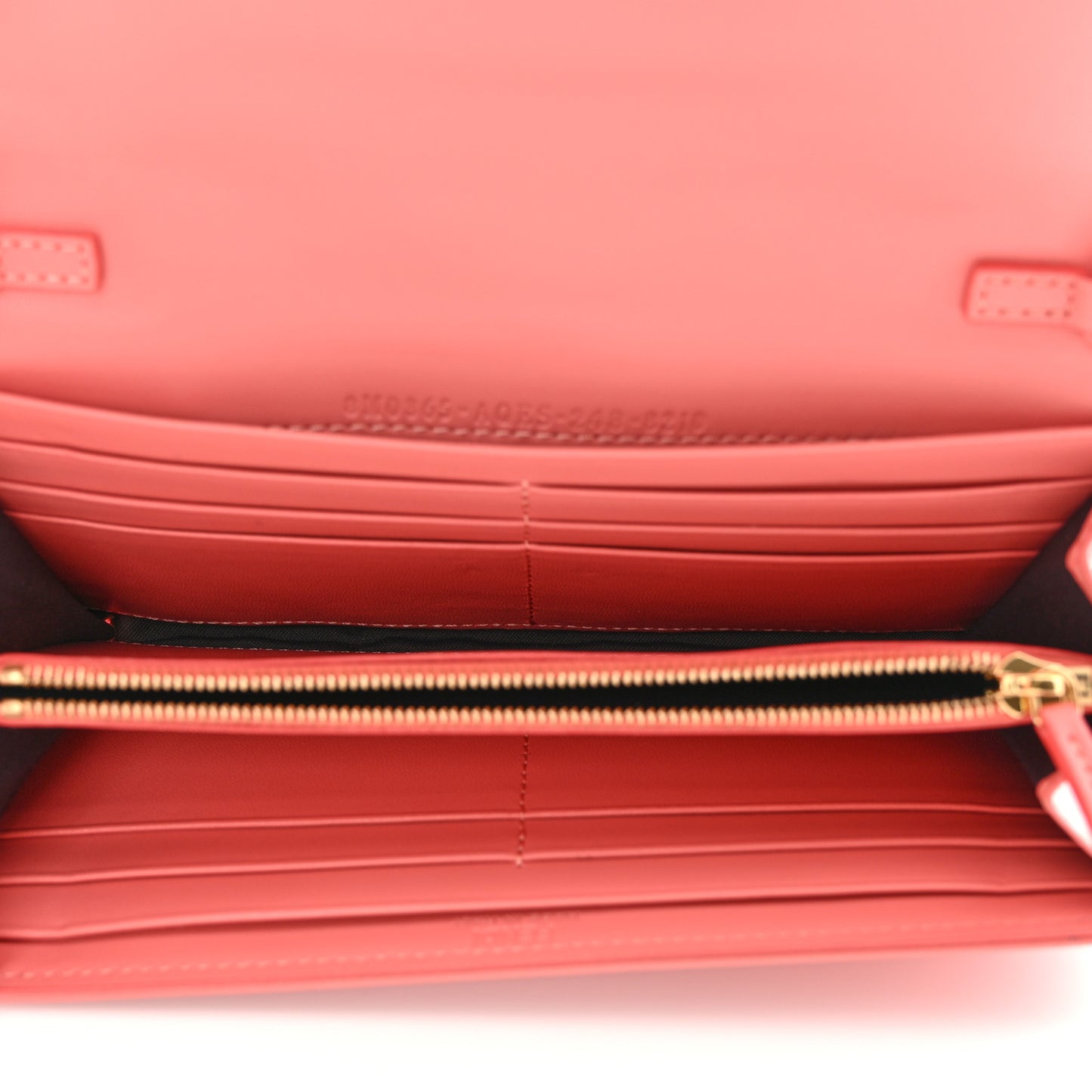 Nappa FF Embossed Continental Wallet On Chain Pink