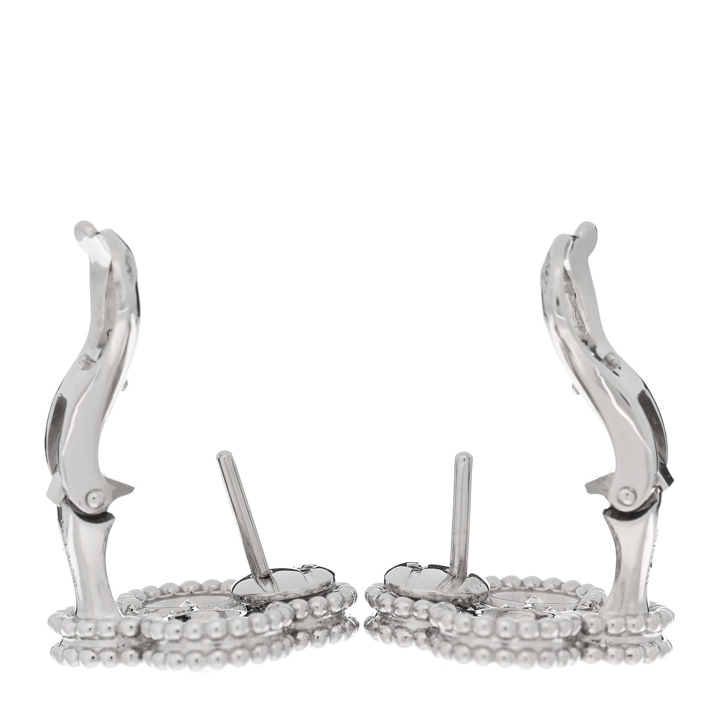18K White Gold Diamond Vintage Alhambra Earrings
