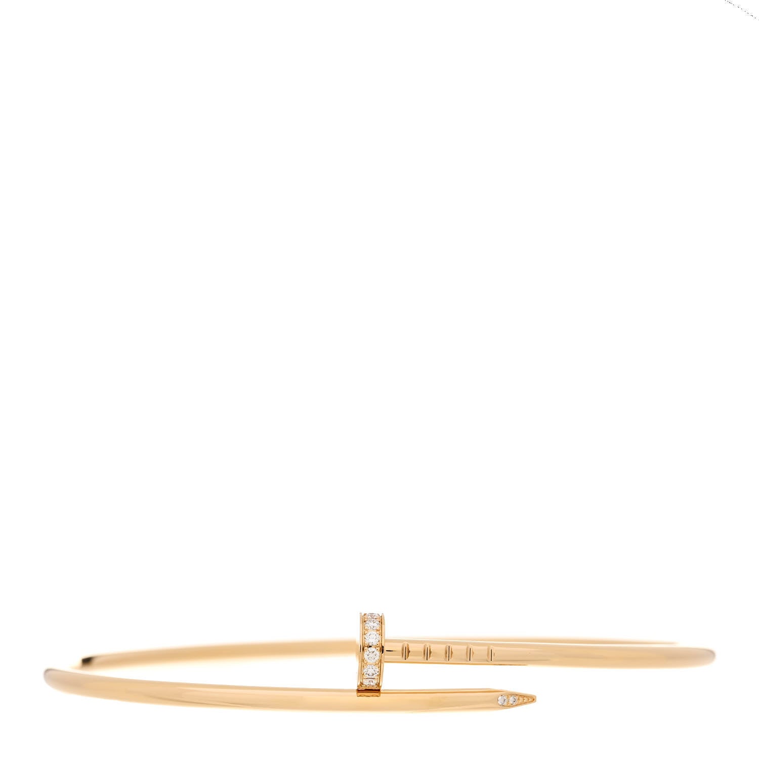 Cartier 18K Yellow Gold Diamond Small Juste Un Clou Bracelet 19 1 of 4