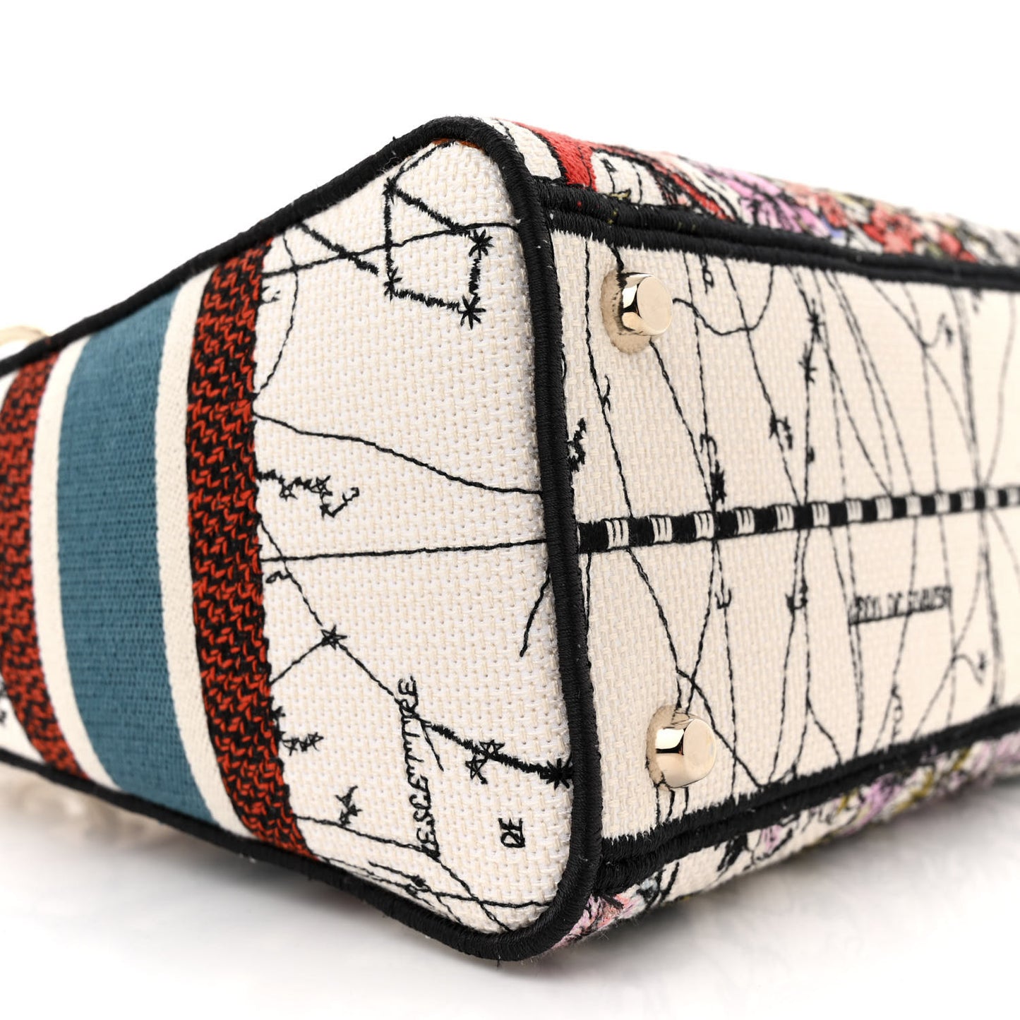 Canvas Constellation Embroidered Medium Lady D-Lite Latte Multicolor