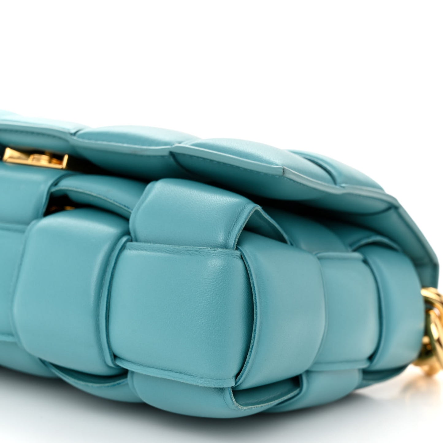 Lambskin Maxi Intreccio Padded Chain Cassette Crossbody Bag Mallard