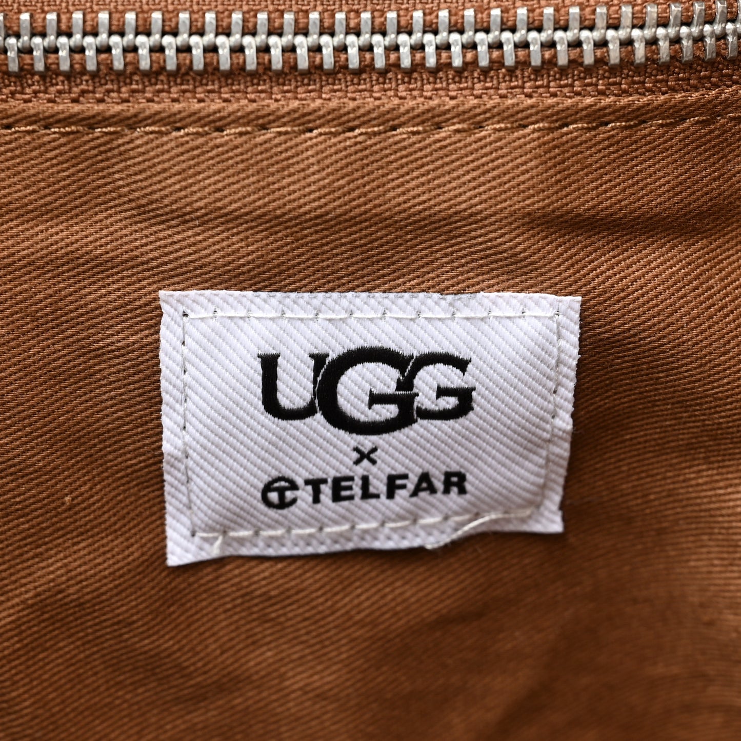 X UGG Suede Shearling Medium Shopping Bag Chestnut