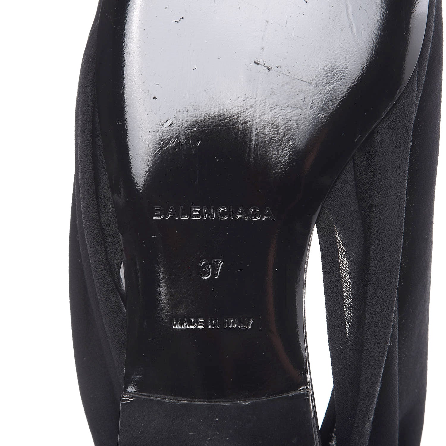 Balenciaga Jersey Knife Point-Toe Slingback Flats 37 Black 6 of 9