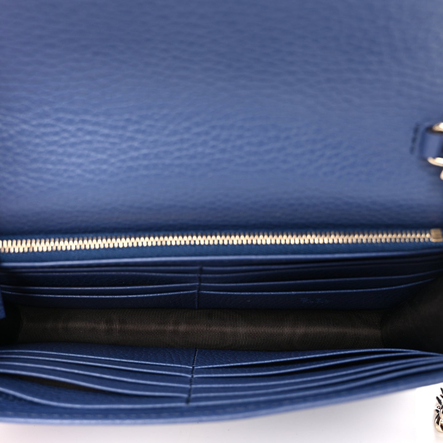 Dollar Calfskin Interlocking G Chain Wallet Caspian