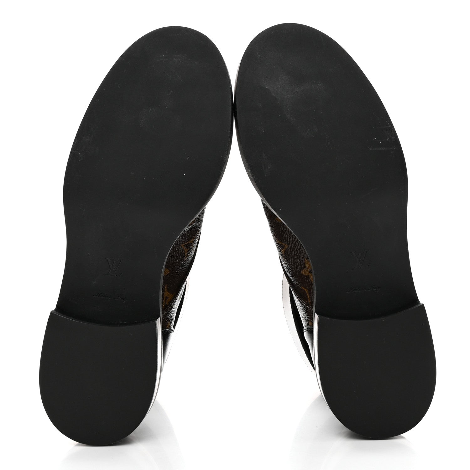 Louis Vuitton Calfskin Monogram Wonderland Flat Ranger Boots 38 Black 5 of 8