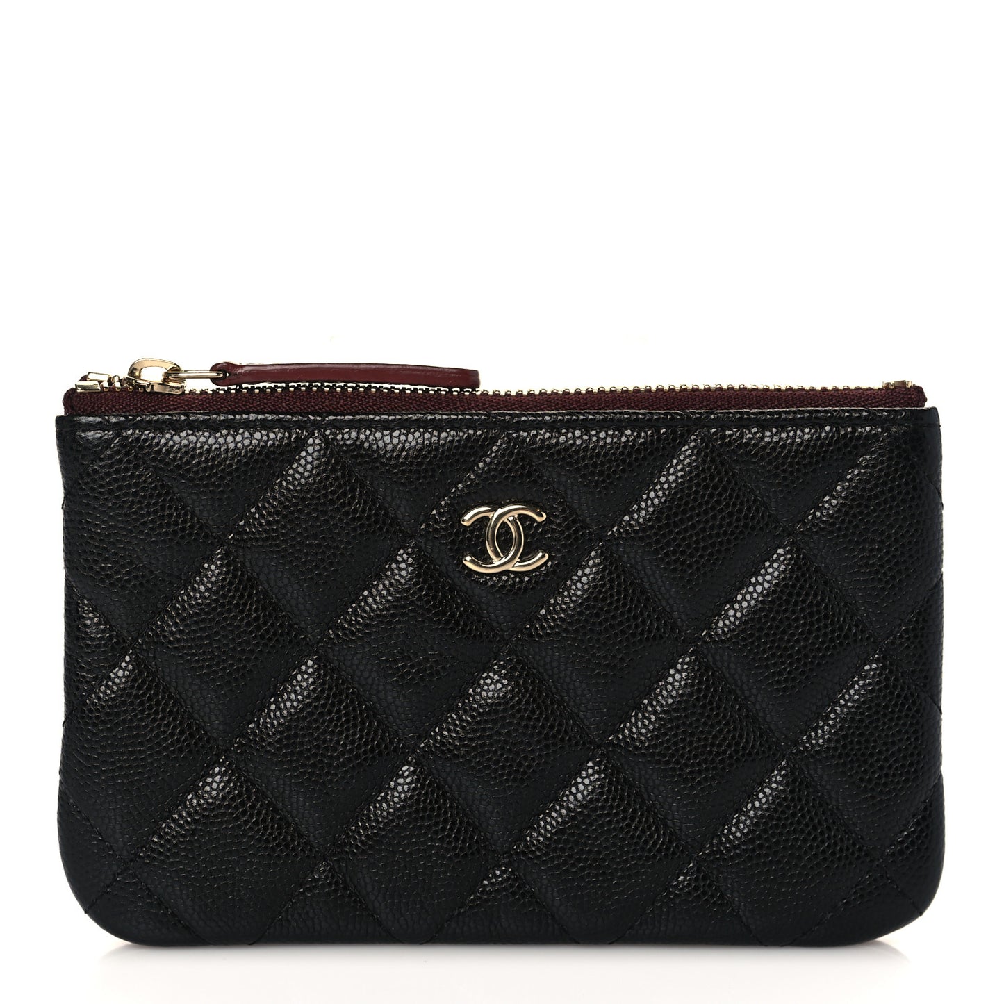 Caviar Quilted Small Cosmetic Case Black