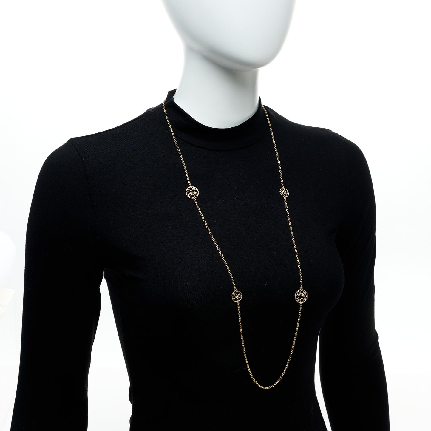 18K Yellow Gold Diamond Bollicine Station Necklace