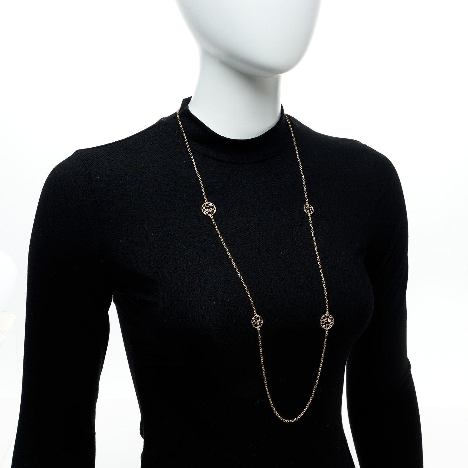 Roberto Coin 18K Yellow Gold Diamond Bollicine Station Necklace 2 of 5