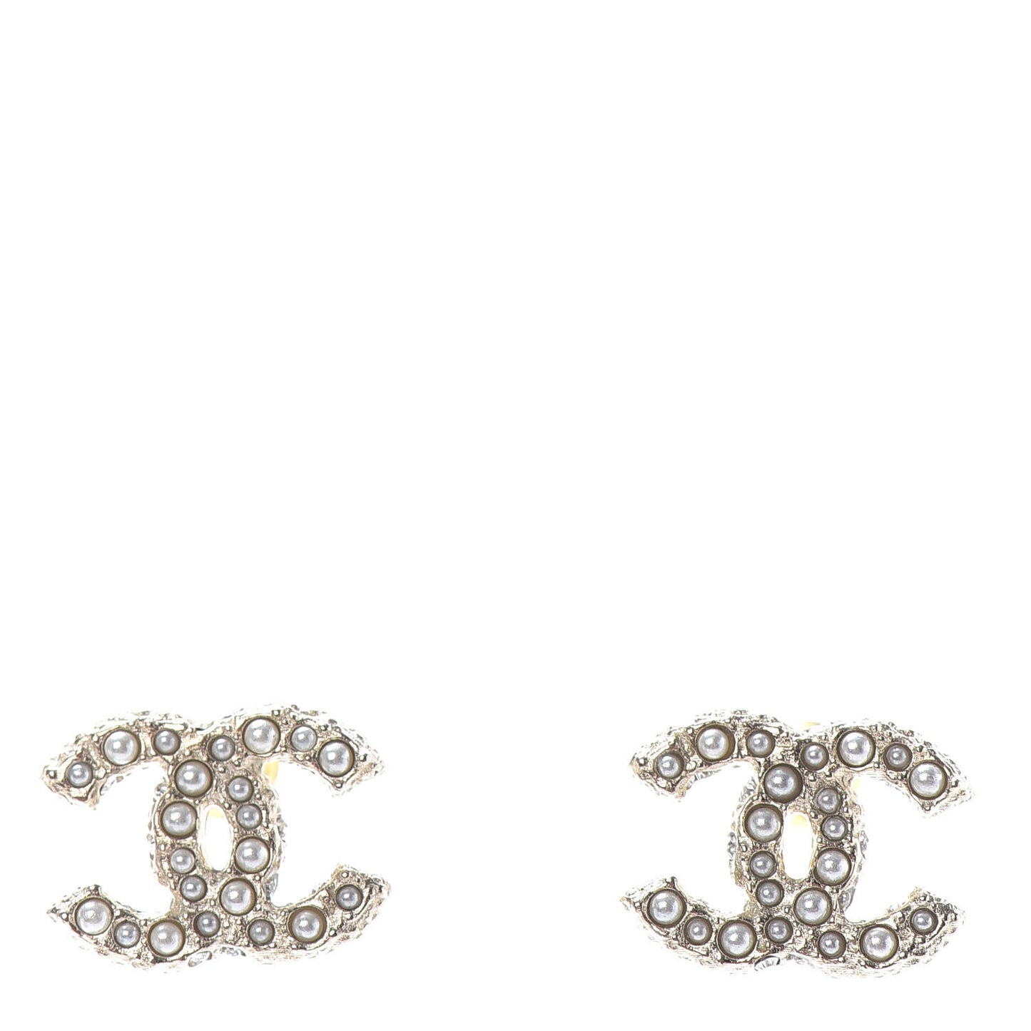 Pearl Crystal CC Earrings Light Gold