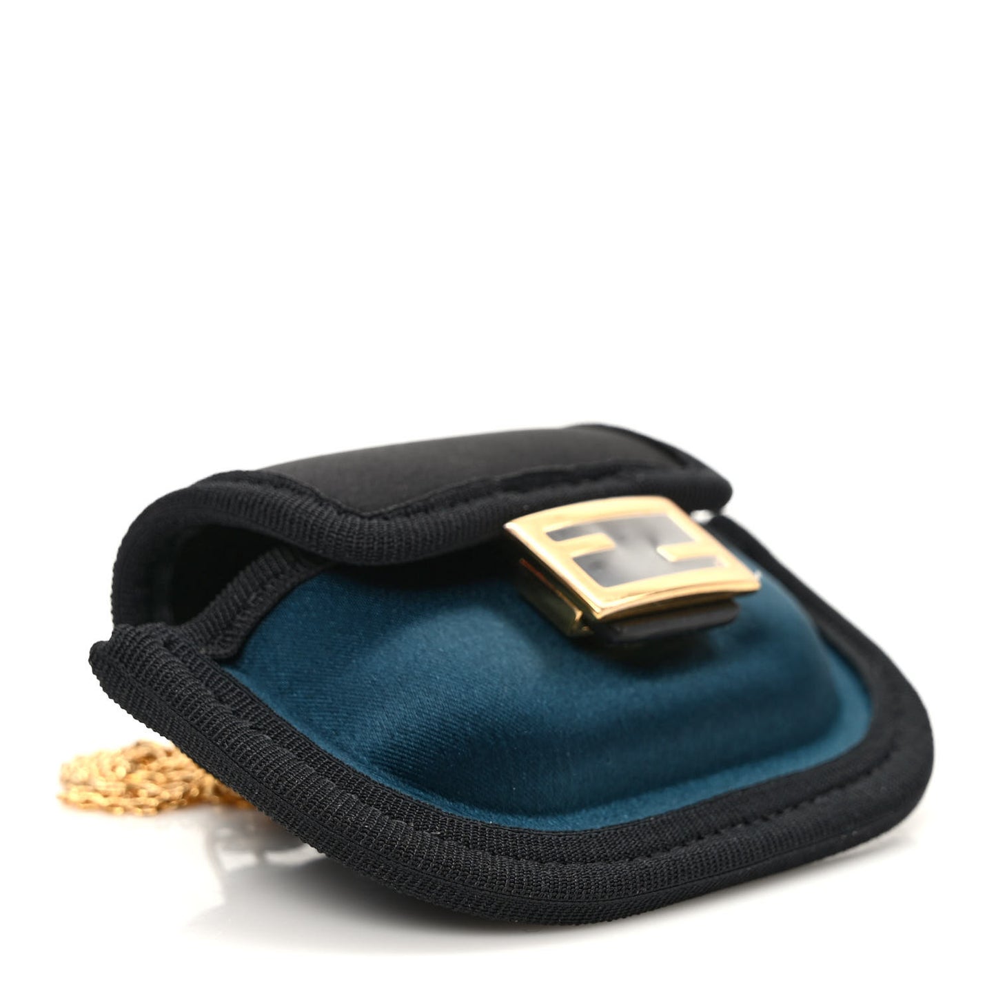 Silk Satin Pico Baguette Charm Blue Velvet Black