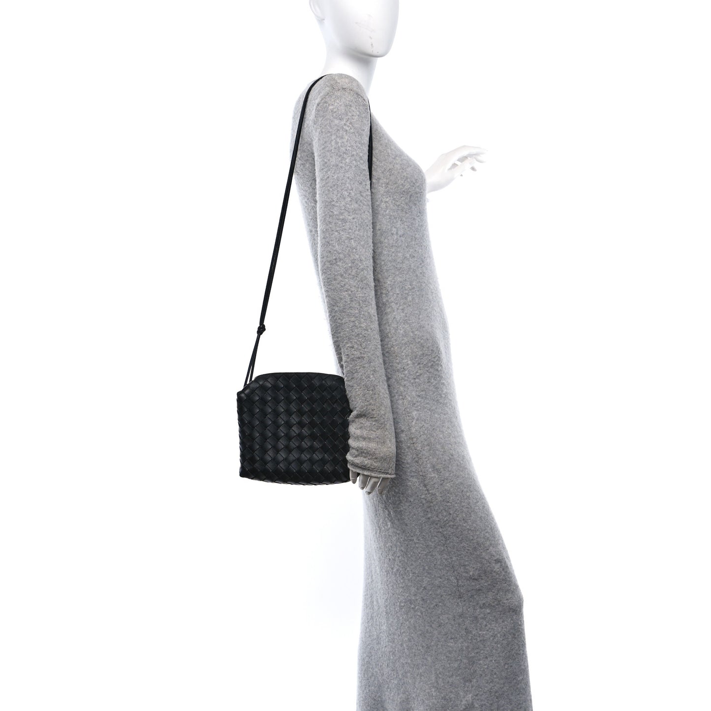 Nappa Intrecciato Small Loop Camera Bag Black