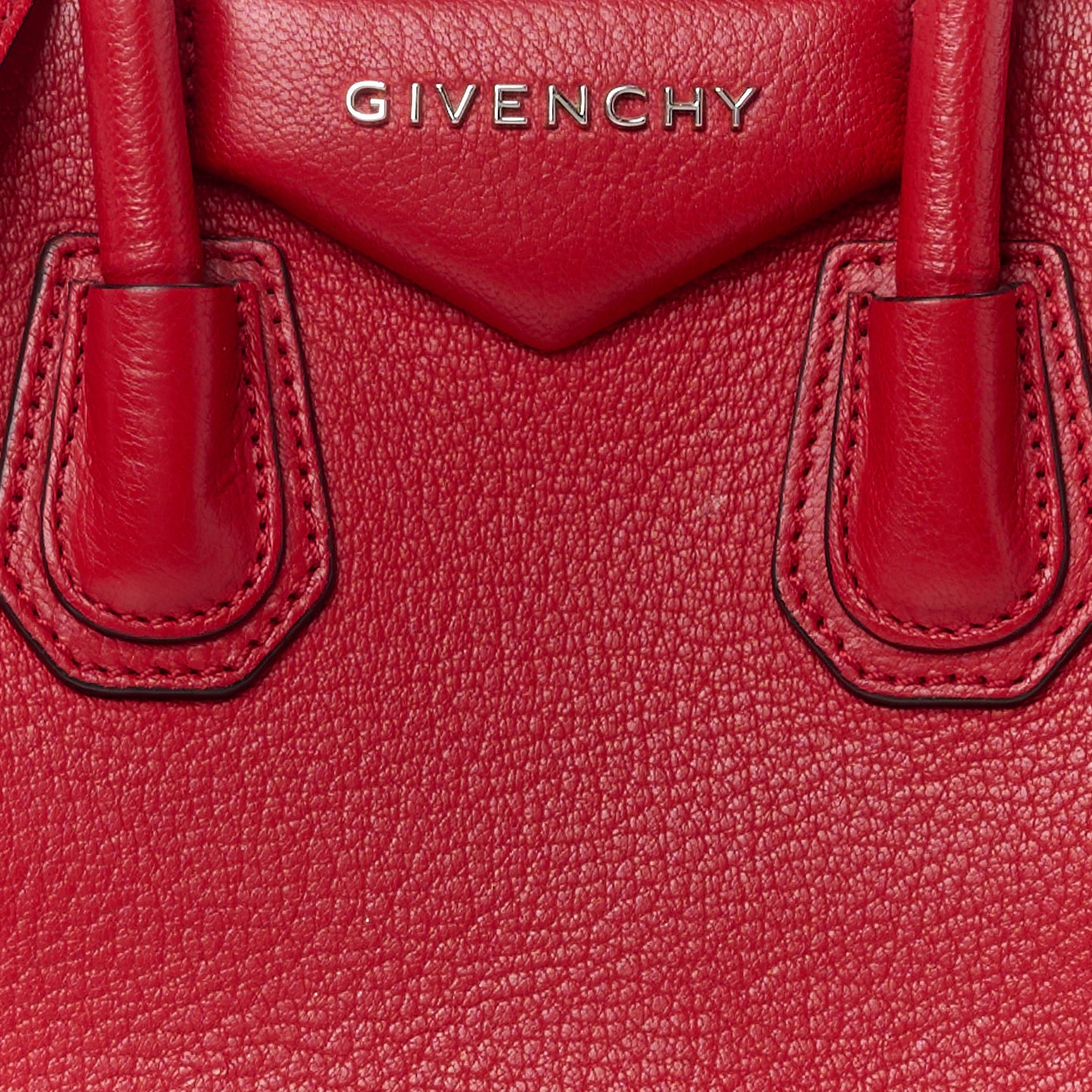 Sugar Goatskin Mini Antigona Bright Red