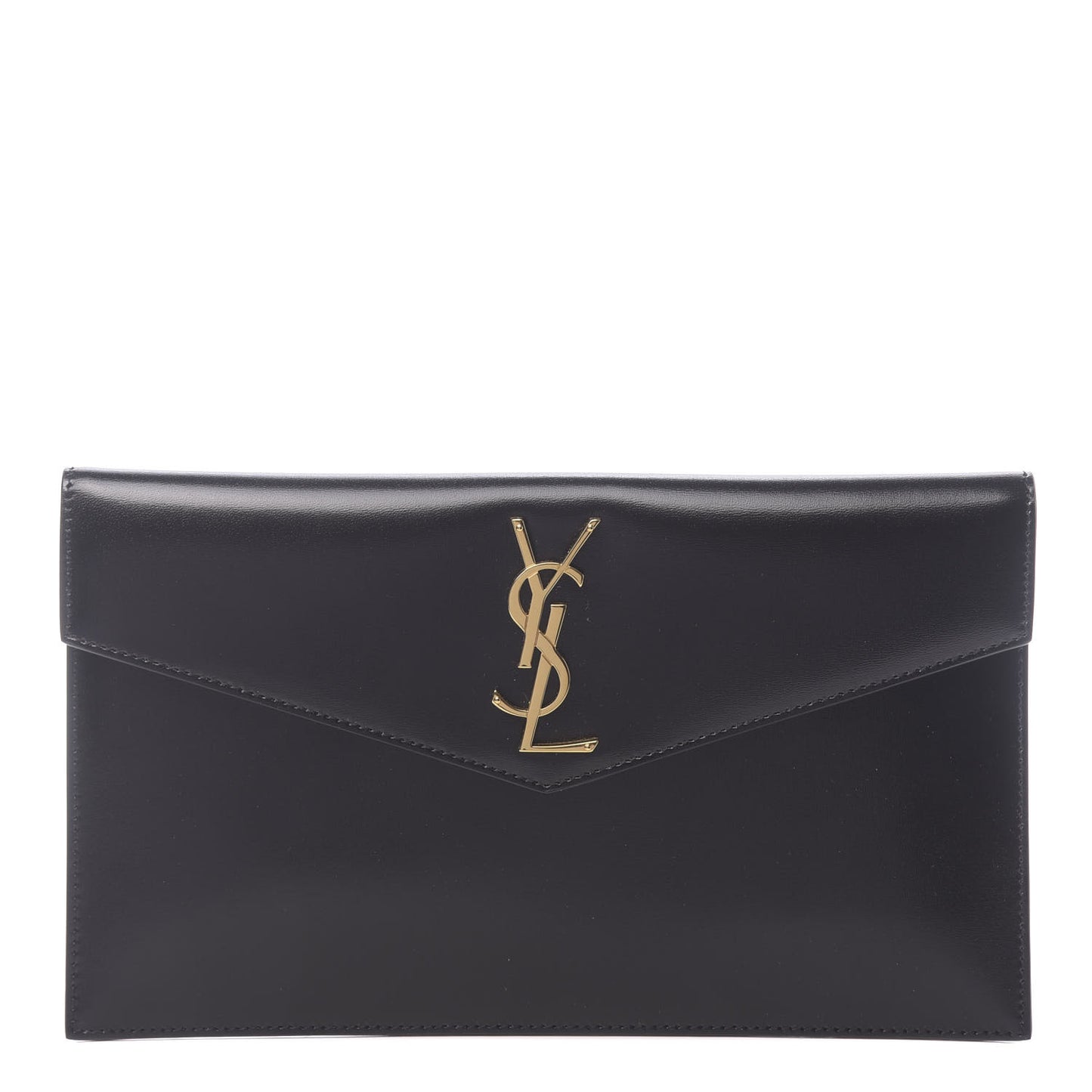 Smooth Shiny Calfskin Monogram Uptown Pouch Black