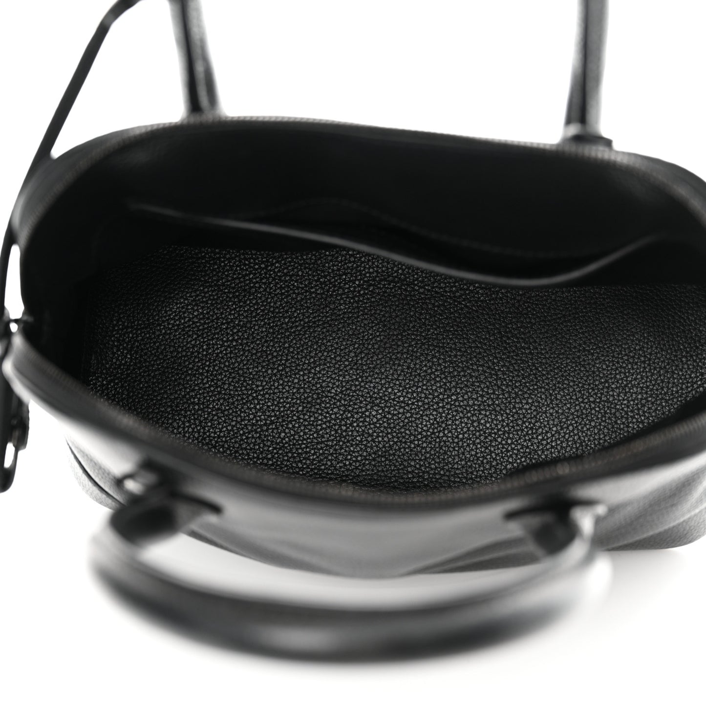 Supple Calfskin Rivet Small Ville Top Handle Bag Black