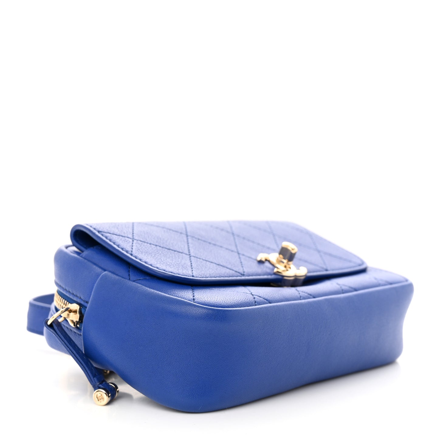 Calfskin Casual Trip Waist Bag Blue