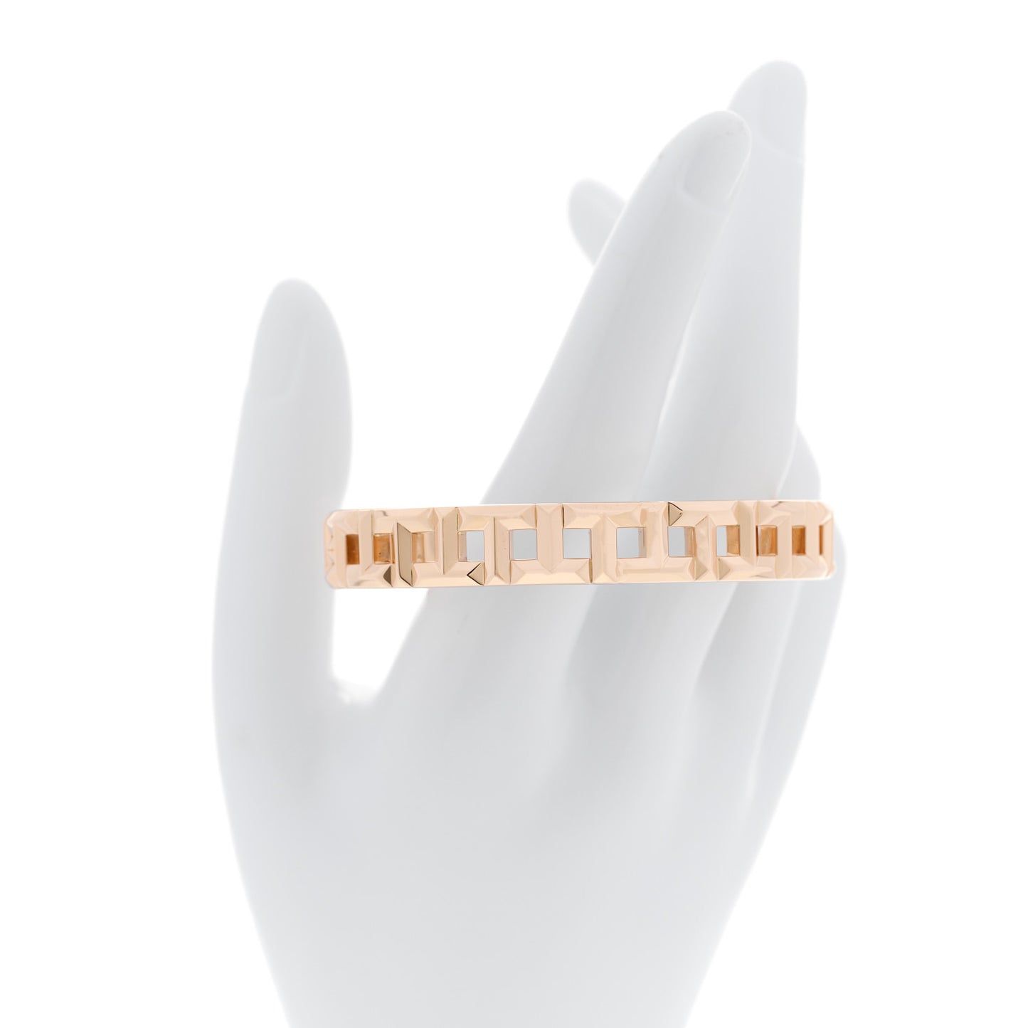 18K Rose Gold Wide T True Hinged Bangle Bracelet