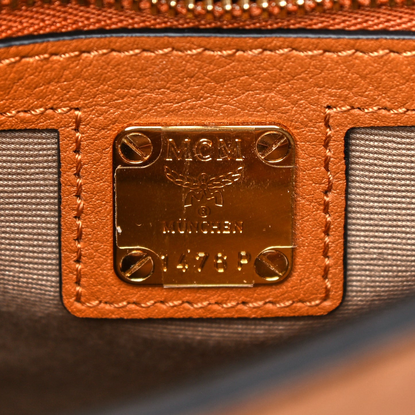 Calfskin Essential Visetos Small Backpack Cognac