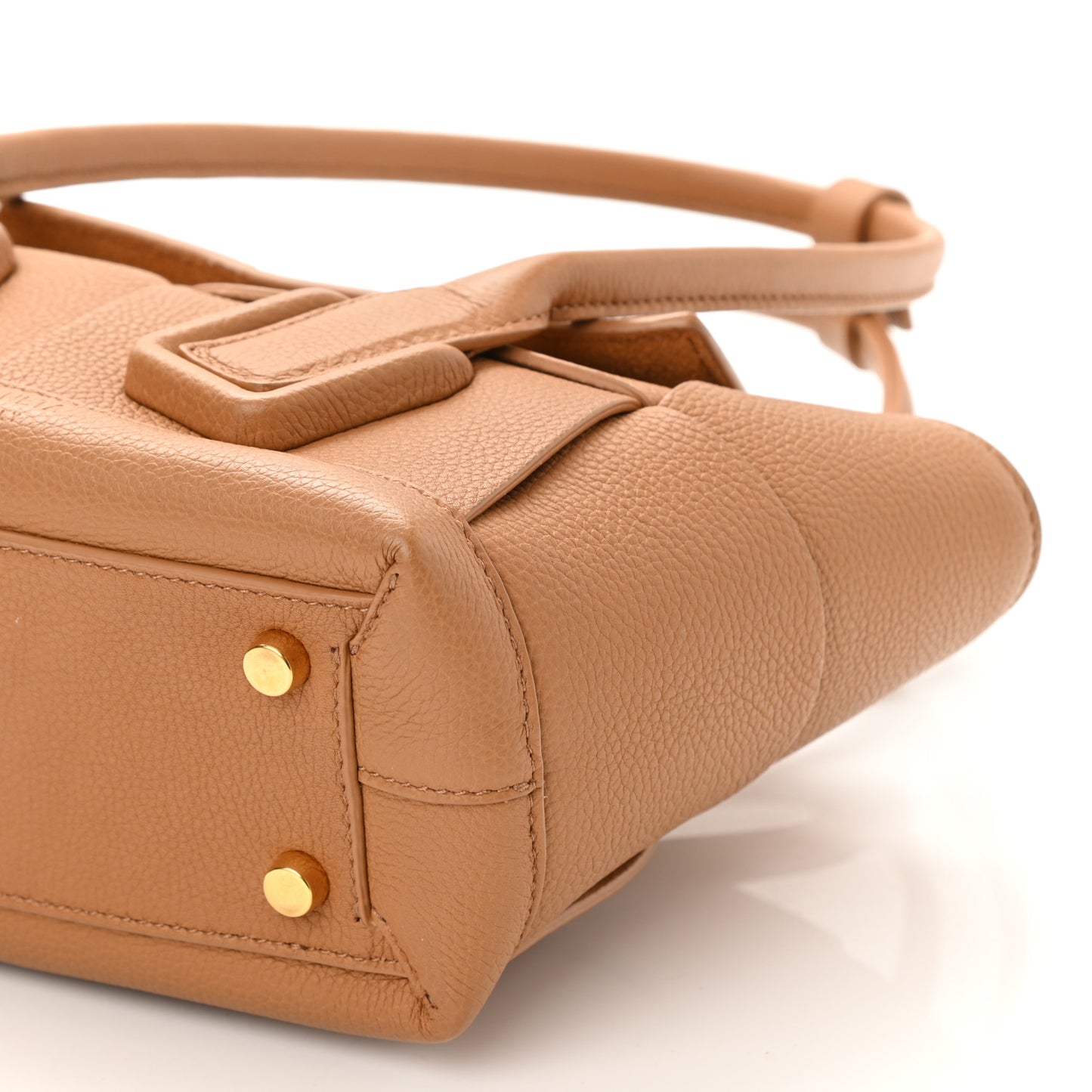Grained Calfskin Maxi Intrecciato Mini Arco Caramel