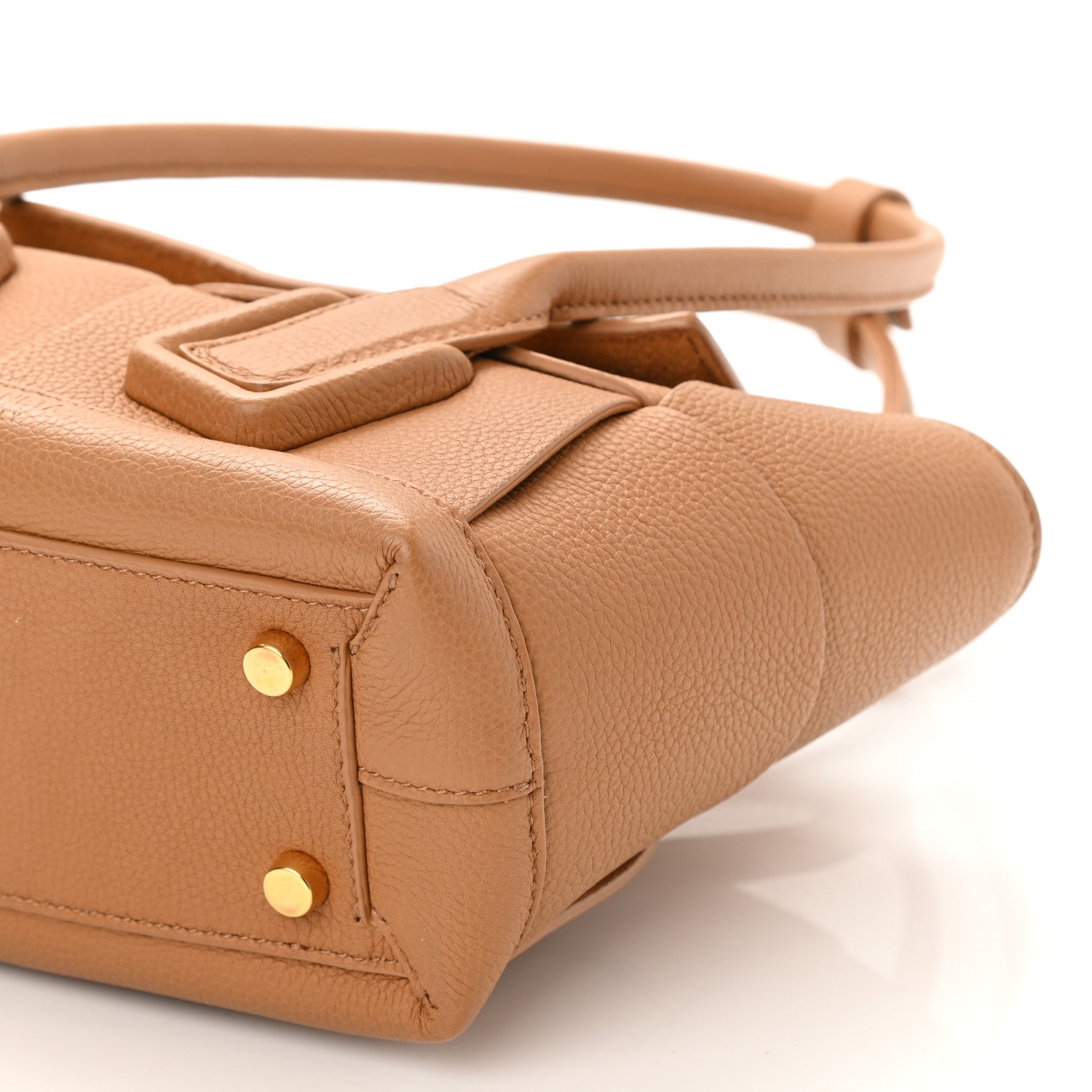 Bottega Veneta Grained Calfskin Maxi Intrecciato Mini Arco Caramel 10 of 10