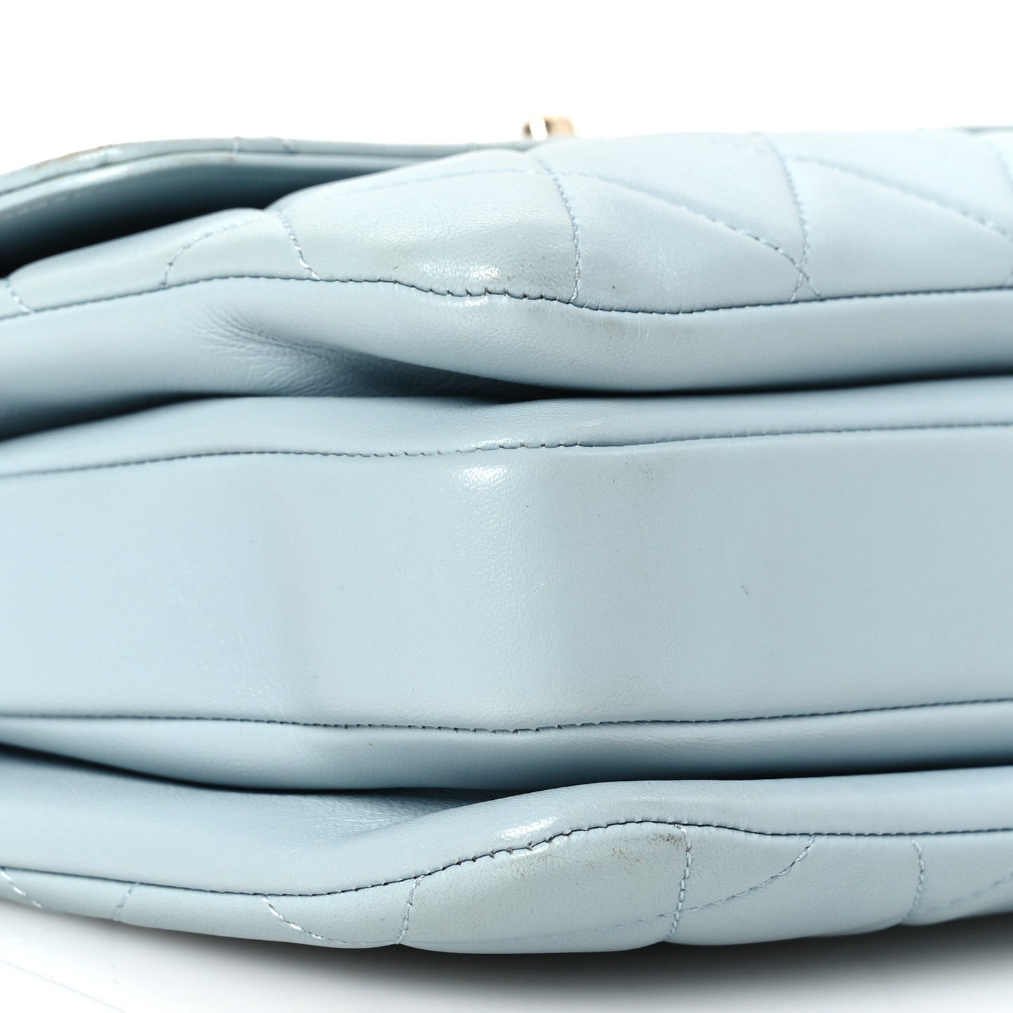 Lambskin Quilted Small Trendy CC Flap Dual Handle Bag Light Blue