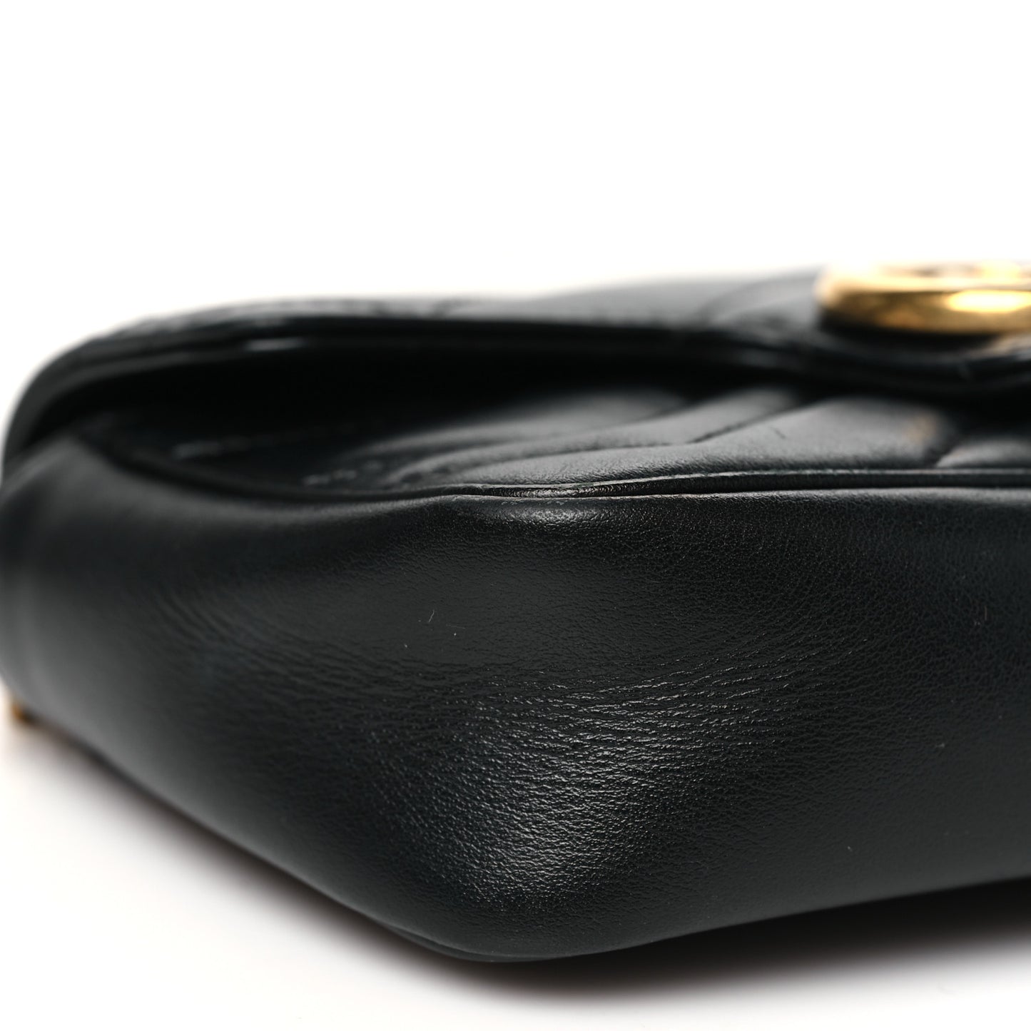 Calfskin Matelasse Super Mini GG Marmont Shoulder Bag Black